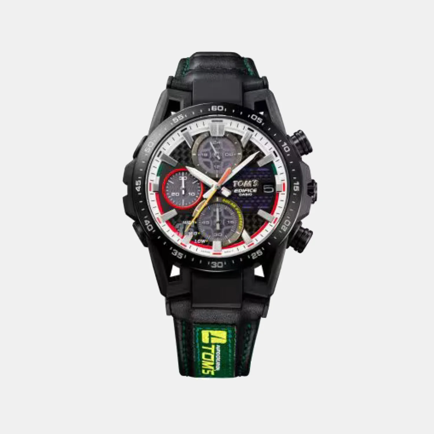 Edifice Men Quartz Black Dial Chronograph Leather Watch ED632 - Image 3