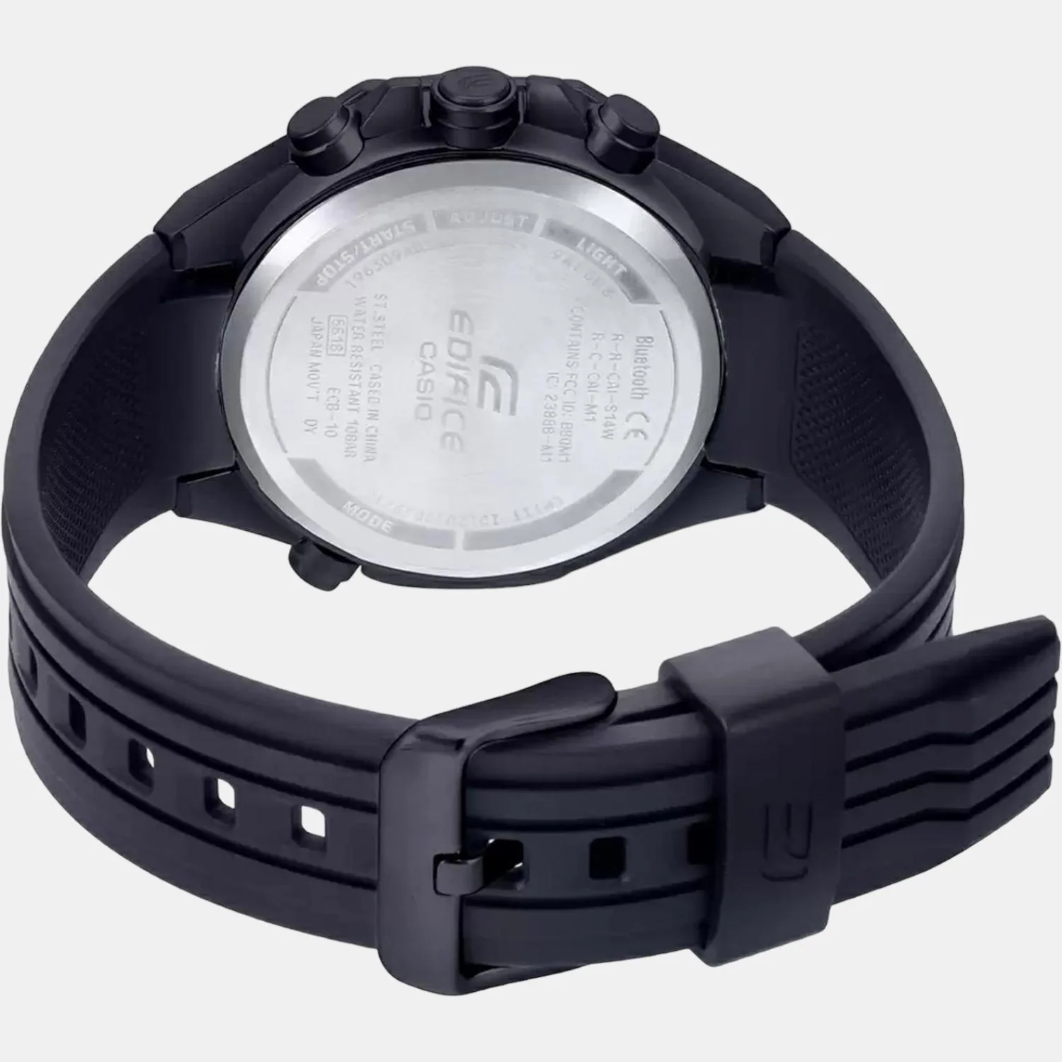 Edifice Men Quartz Black Dial Chronograph Resin Watch ED496 - Image 2