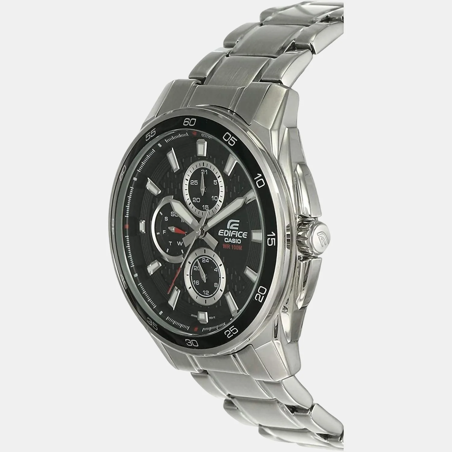 Edifice Men Quartz Black Dial Chronograph Stainless Steel Watch ED420 - Image 3