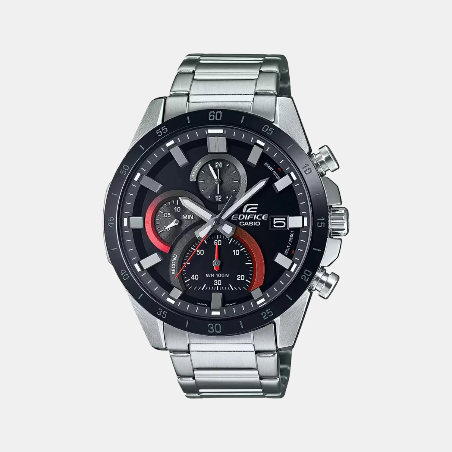 Edifice Men Quartz Black Dial Chronograph Stainless Steel Watch ED513