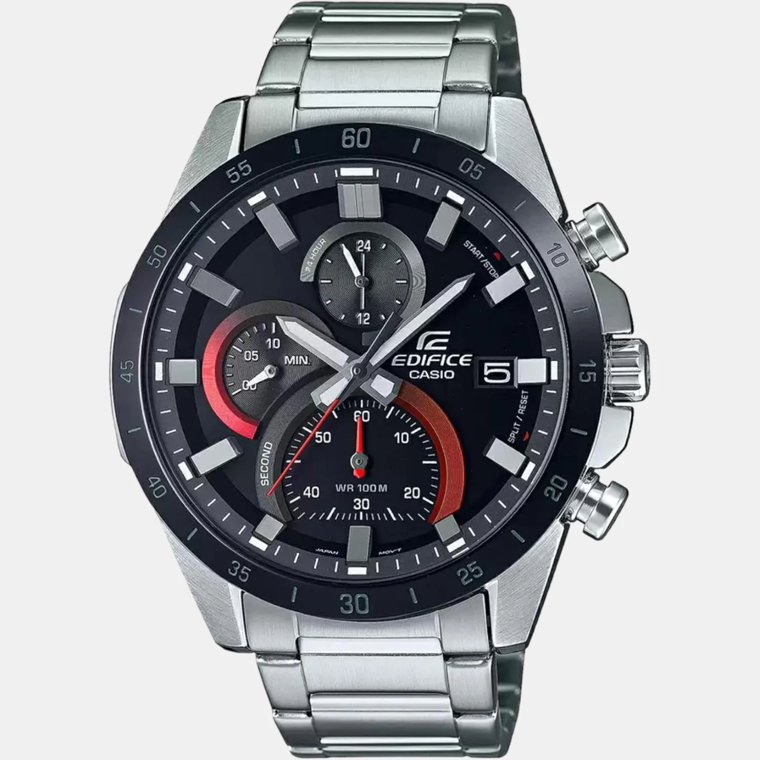 Edifice Men Quartz Black Dial Chronograph Stainless Steel Watch ED513 - Image 2