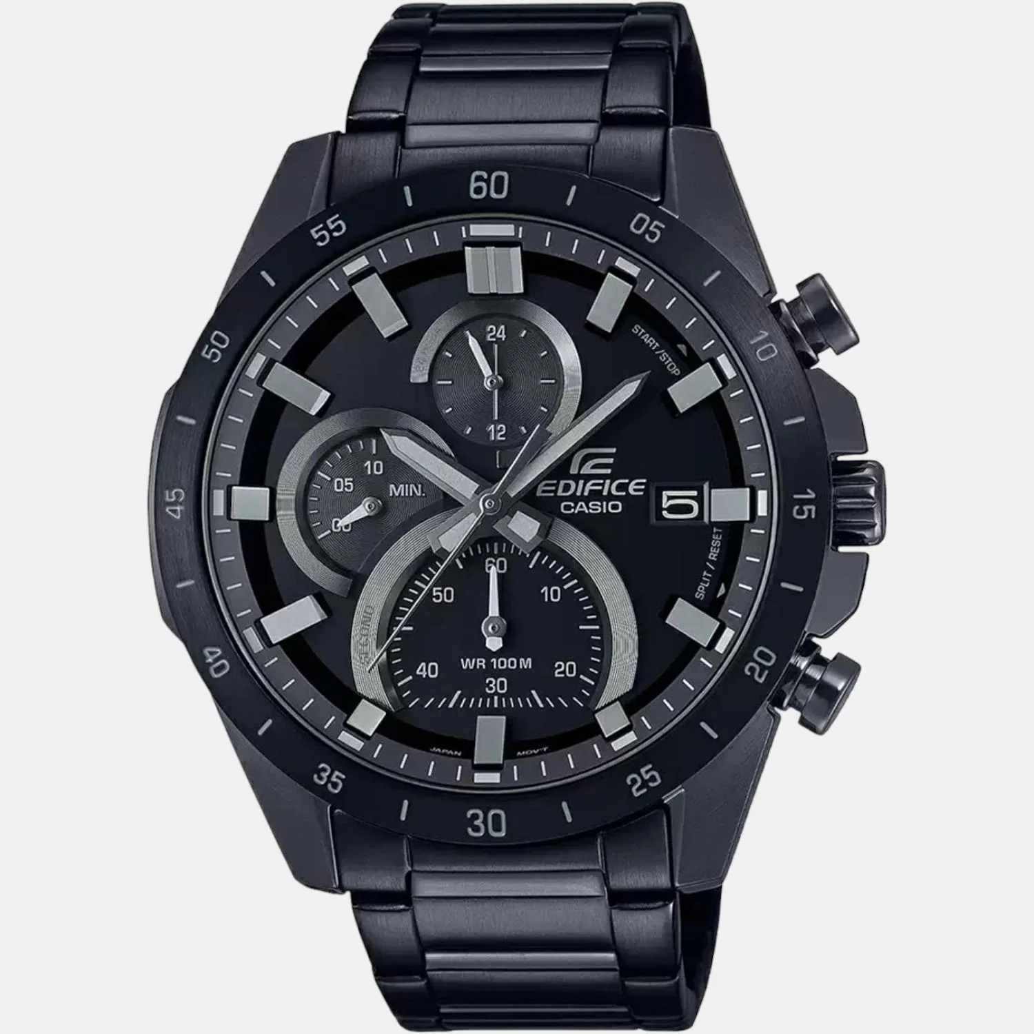 Edifice Men Quartz Black Dial Chronograph Stainless Steel Watch ED517 - Image 2