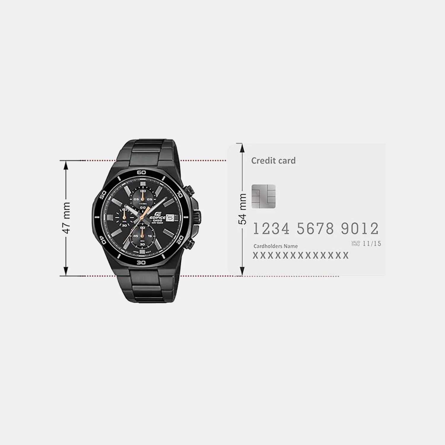 Edifice Men Quartz Black Dial Chronograph Stainless Steel Watch ED638 - Image 7