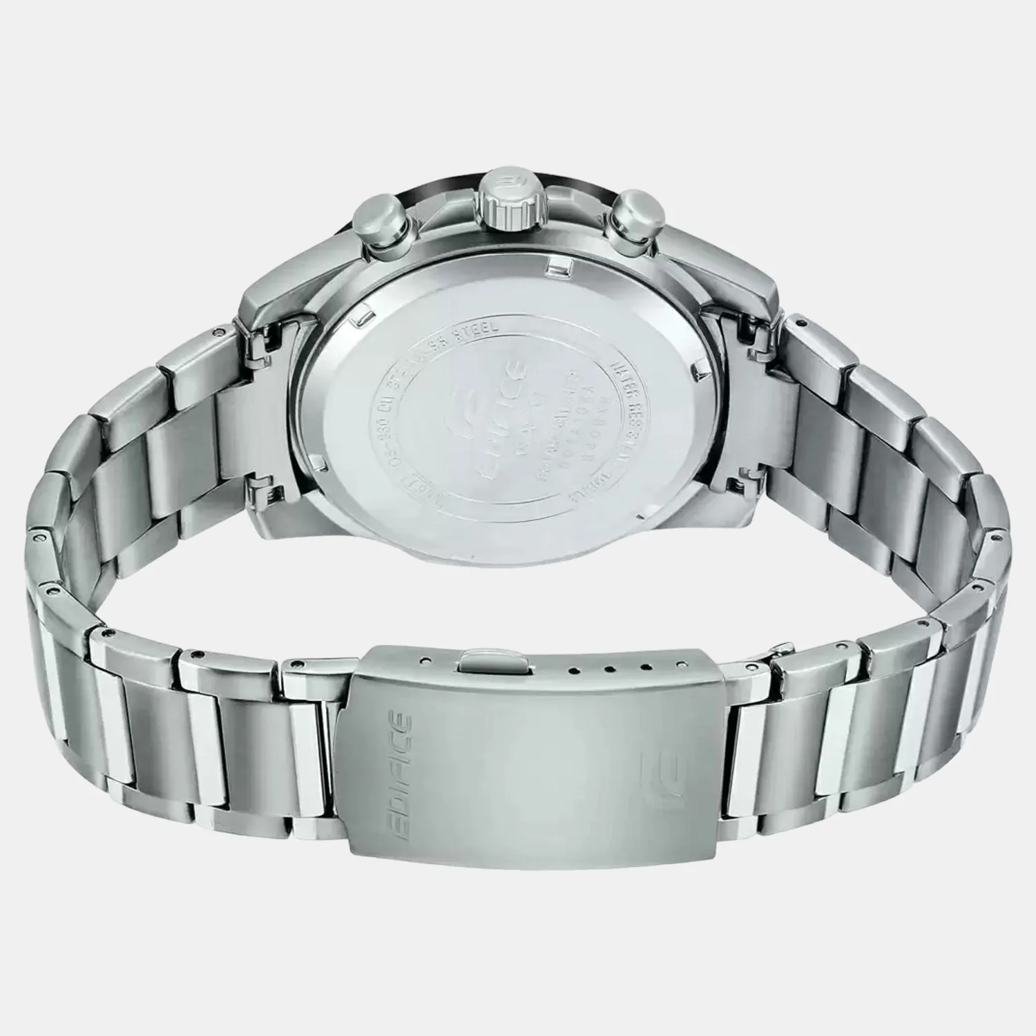 Edifice Men Quartz Black Dial Chronograph Stainless Steel Watch EX533 - Image 5