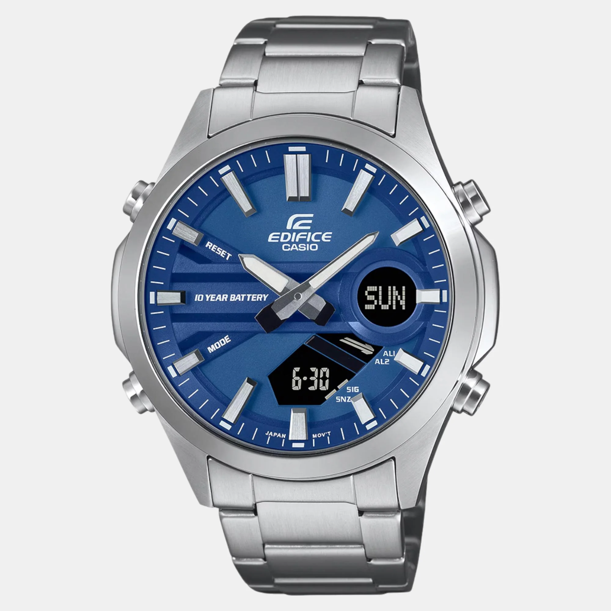 Edifice Men Quartz Blue Dial Analog-Digital Stainless Steel Watch ED625 - Image 2