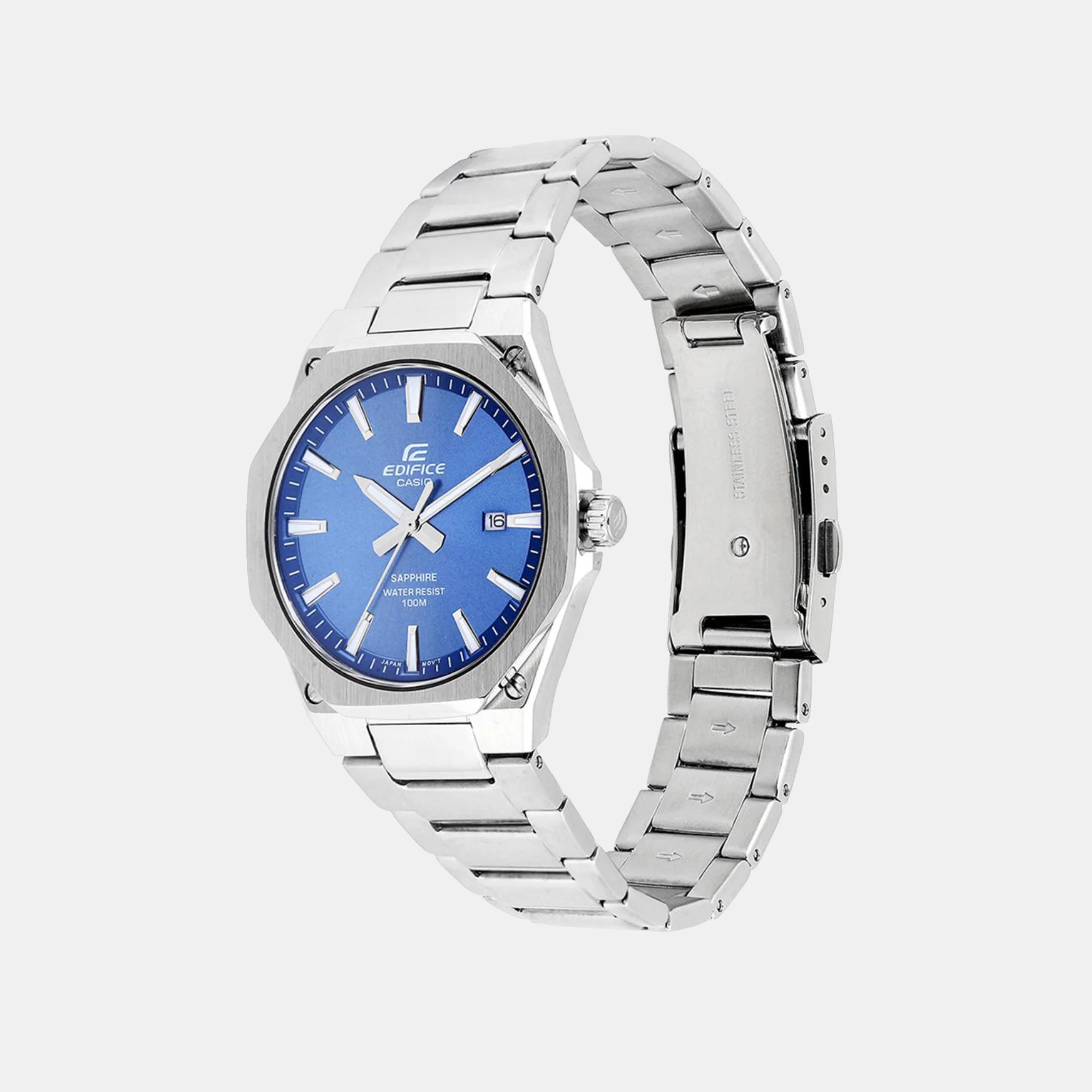 Edifice Men Quartz Blue Dial Analog Stainless Steel Watch ED602 - Image 2