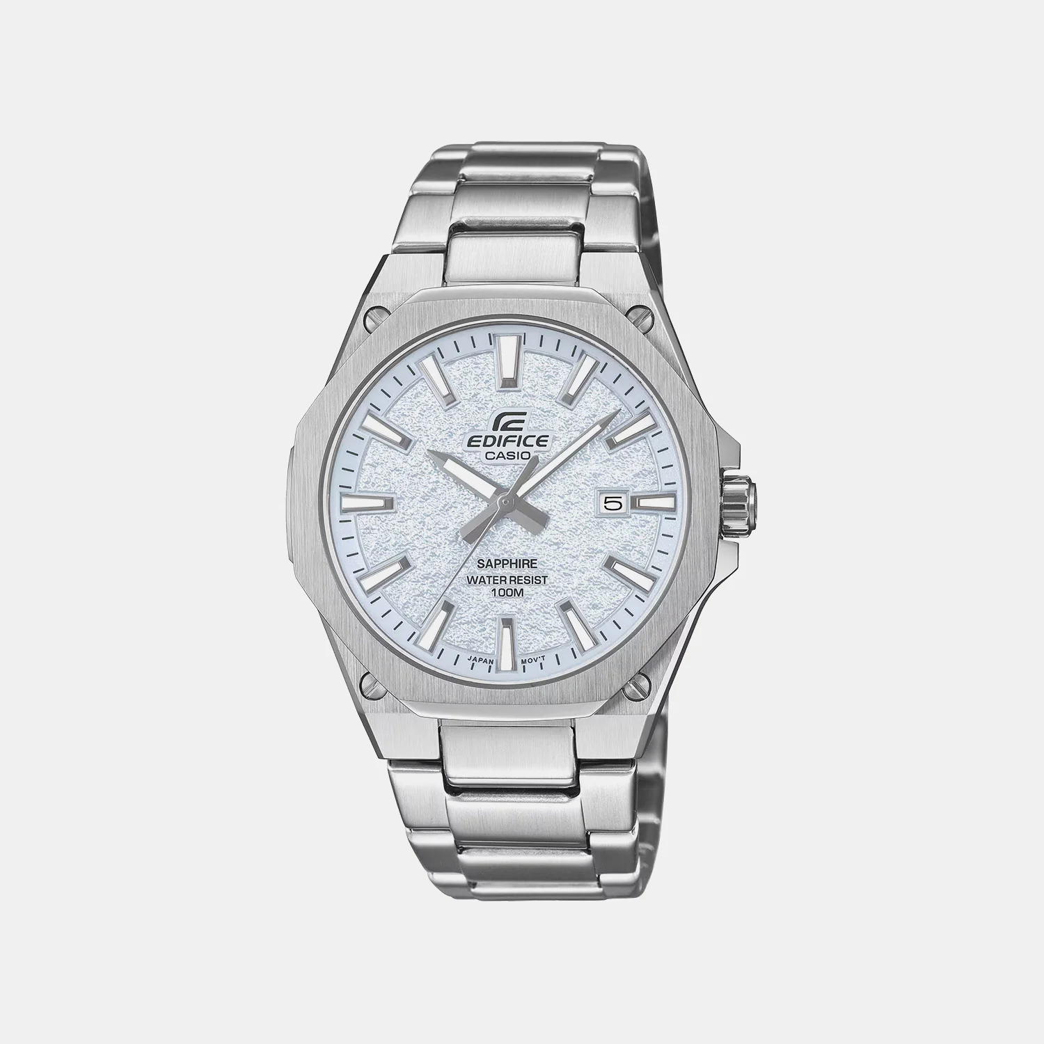 G-Shock Men Quartz Silver Dial Analog Stainless Steel Watch ED677