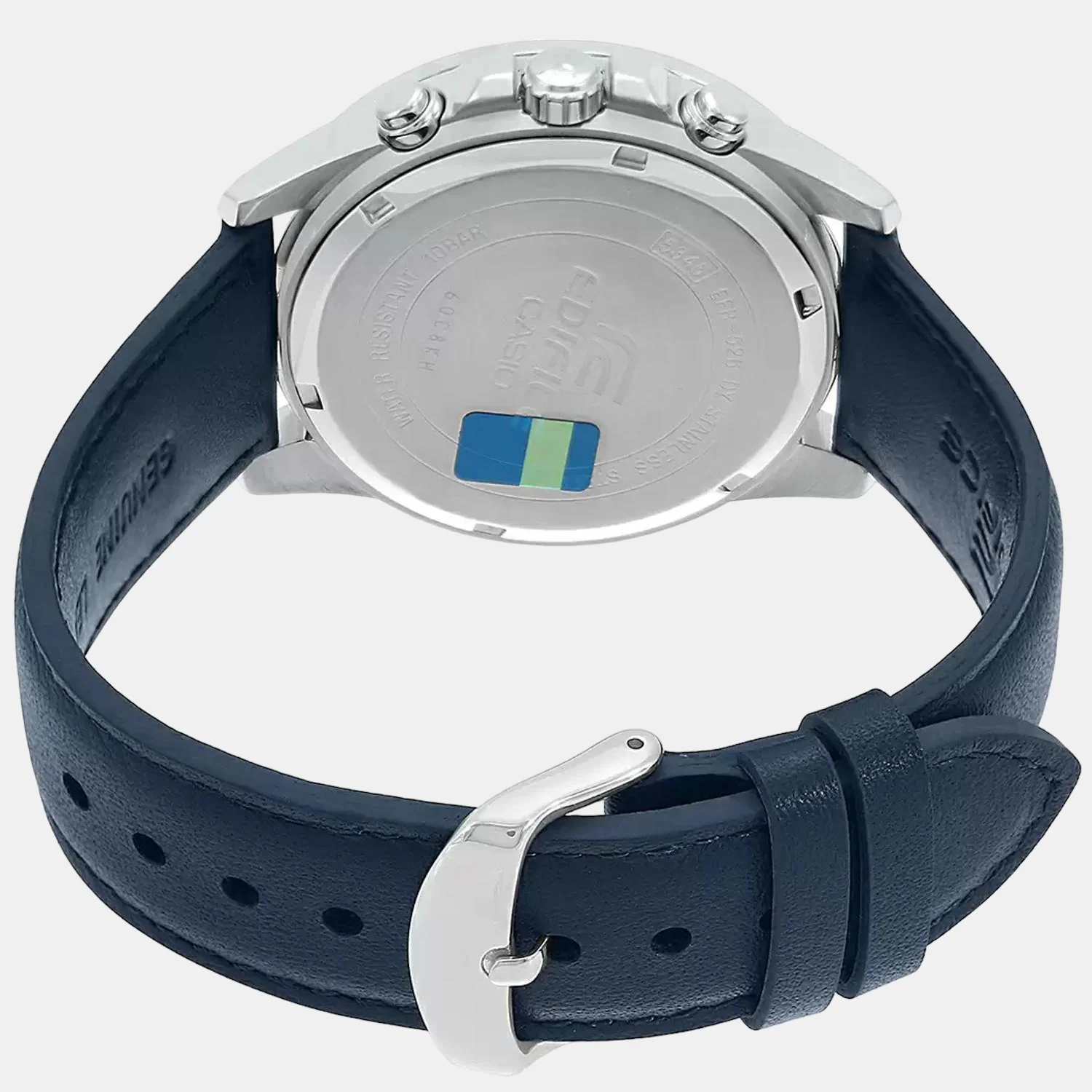 Edifice Men Quartz Blue Dial Chronograph Leather Watch EX302 - Image 6