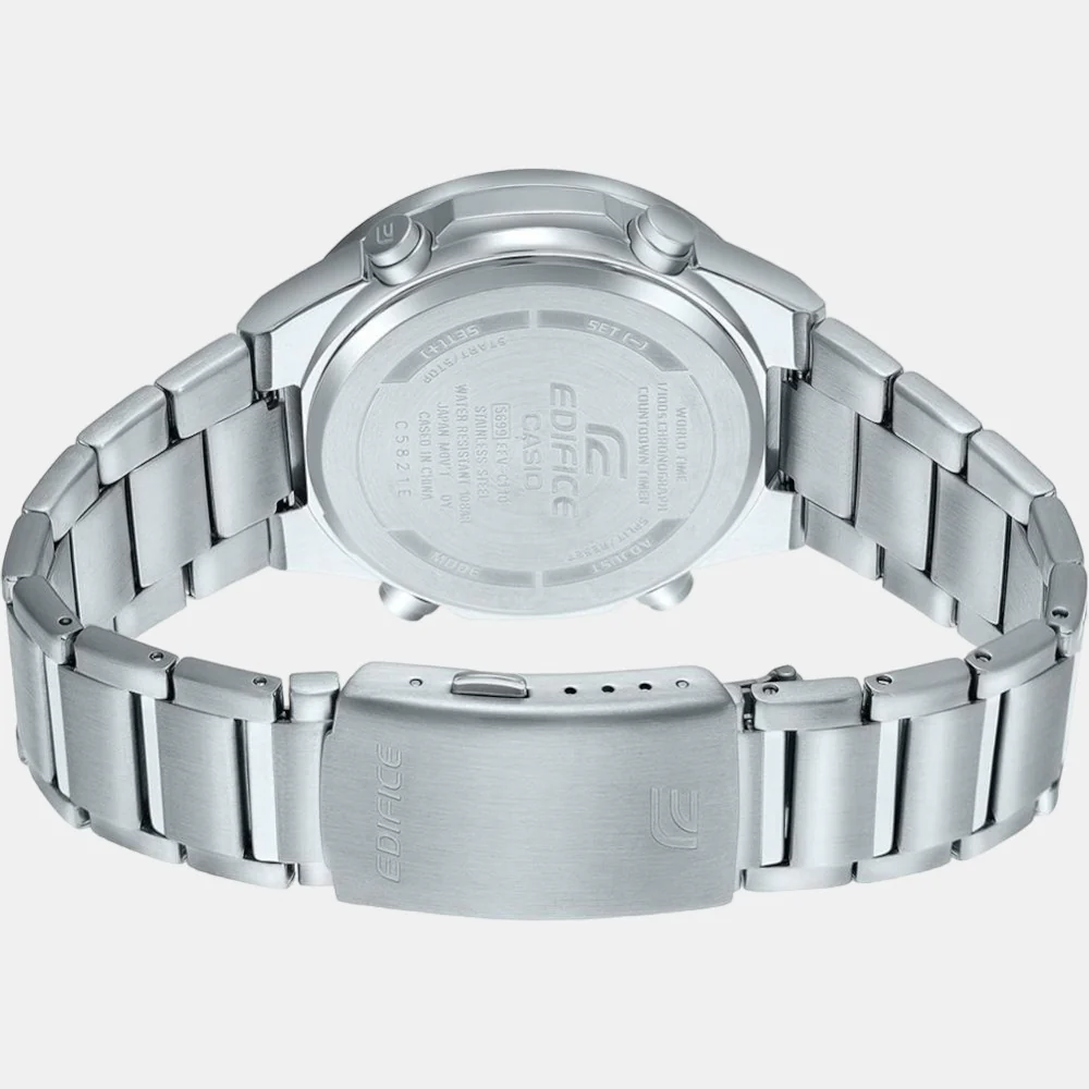 Edifice Men Quartz Blue Dial Chronograph Stainless Steel Watch ED552 - Image 4