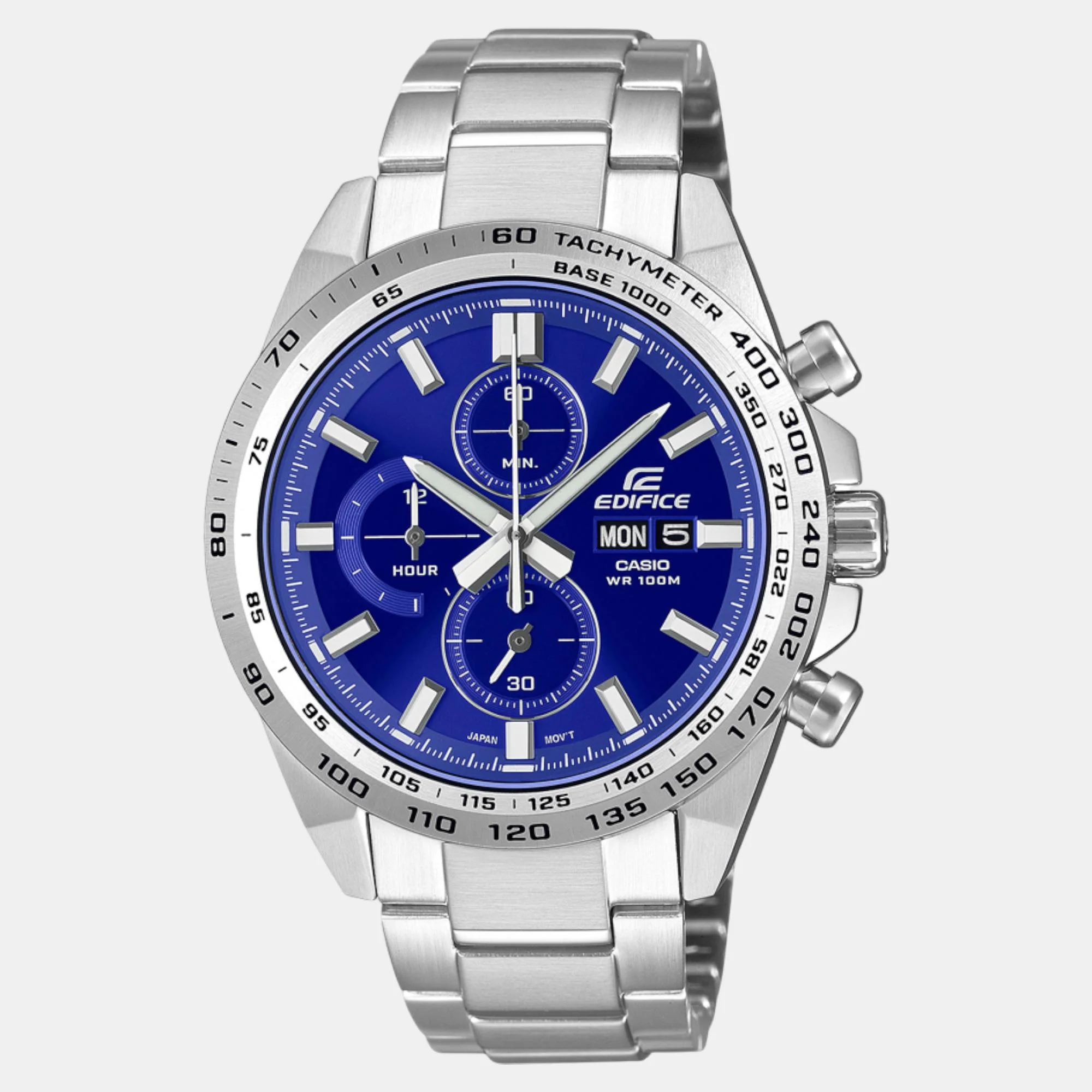 Edifice Men Quartz Blue Dial Chronograph Stainless Steel Watch ED594 - Image 2
