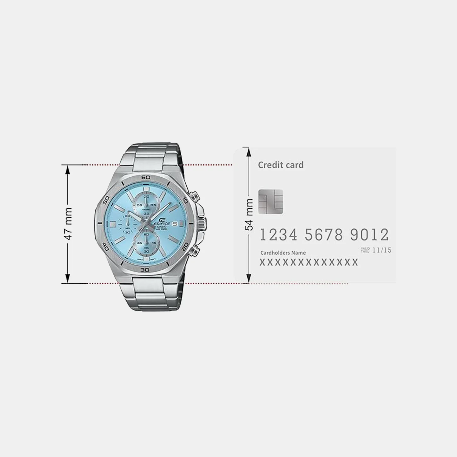 Edifice Men Quartz Blue Dial Chronograph Stainless Steel Watch ED636 - Image 5