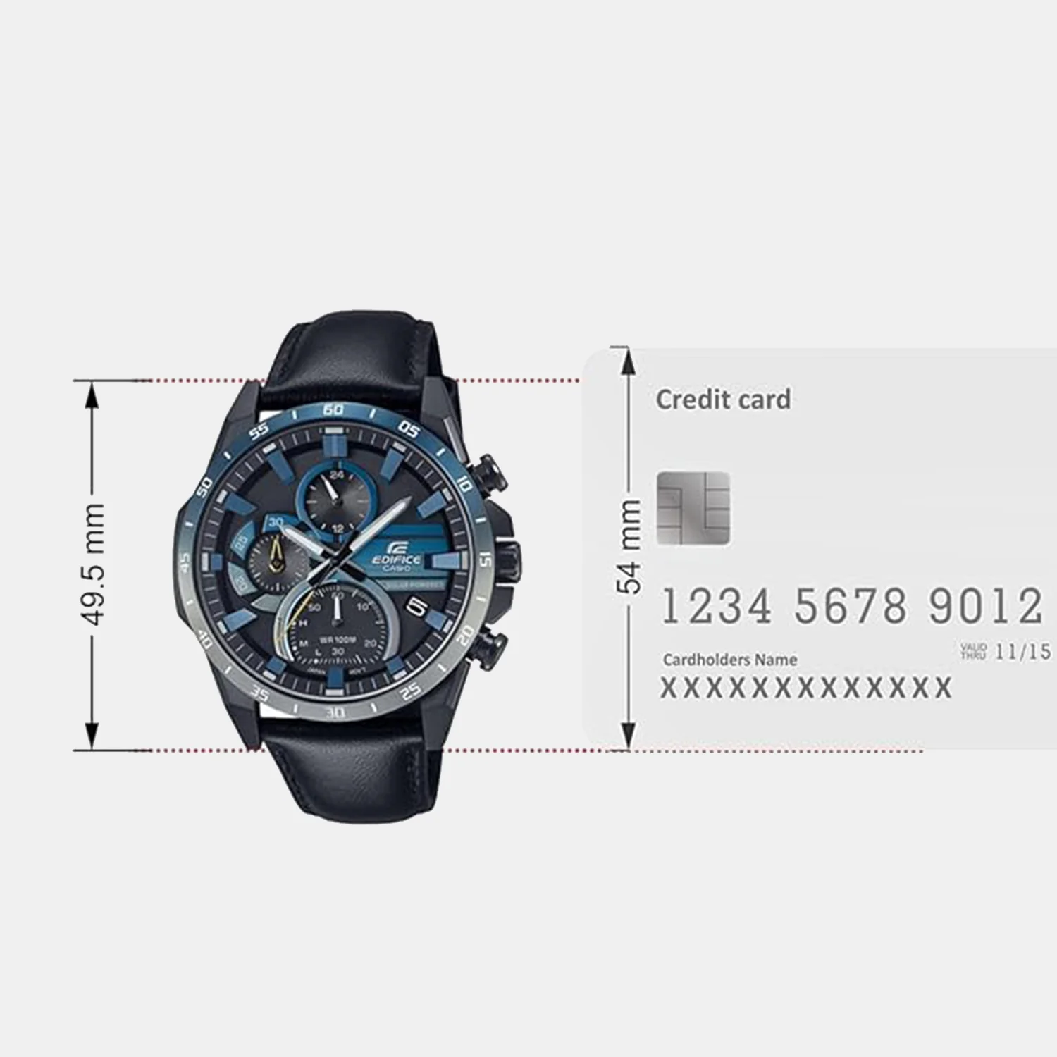 G-Shock Men Solar Blue Dial Chronograph Leather Watch ED623 - Image 6