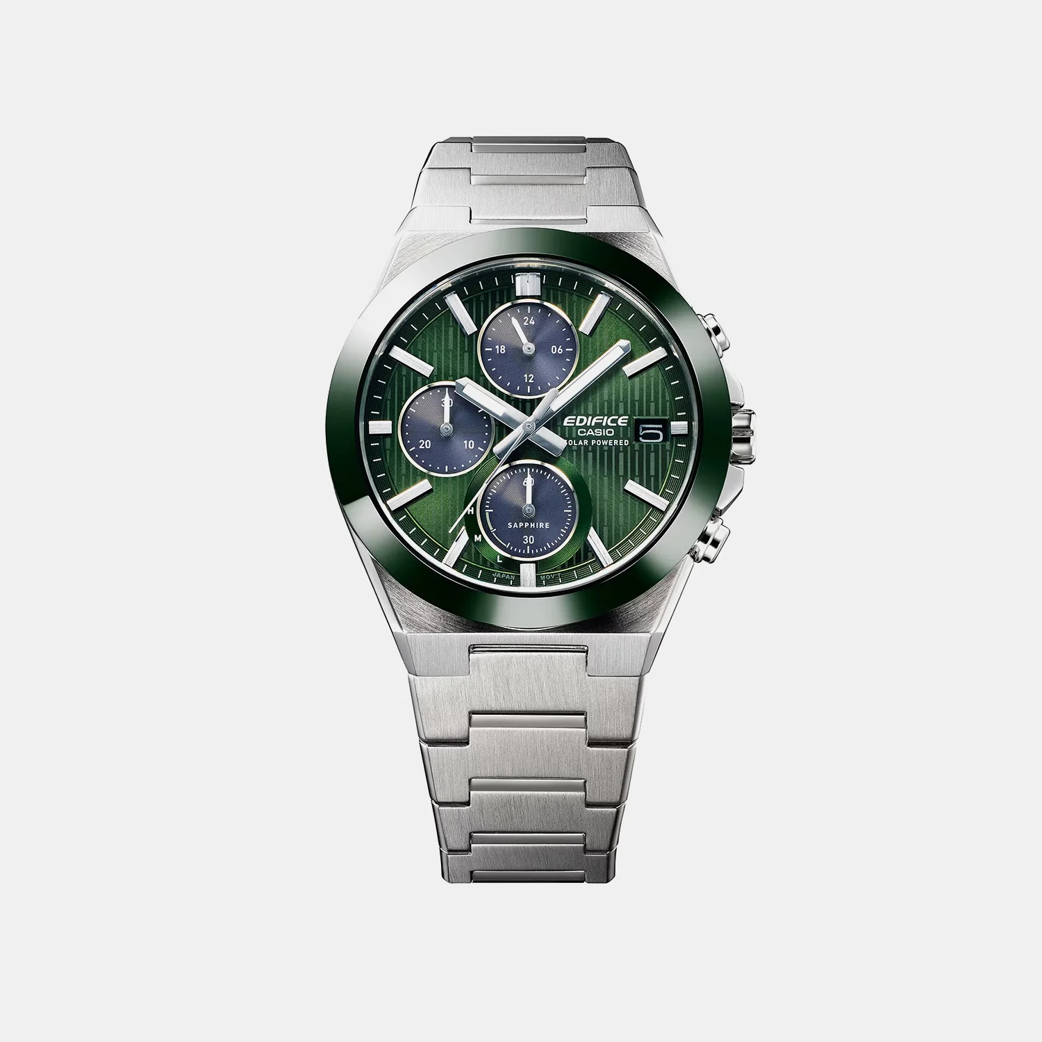 Edifice Men Quartz Green Dial Analog Stainless Steel Watch ED681 EFS-S650D-3ADF