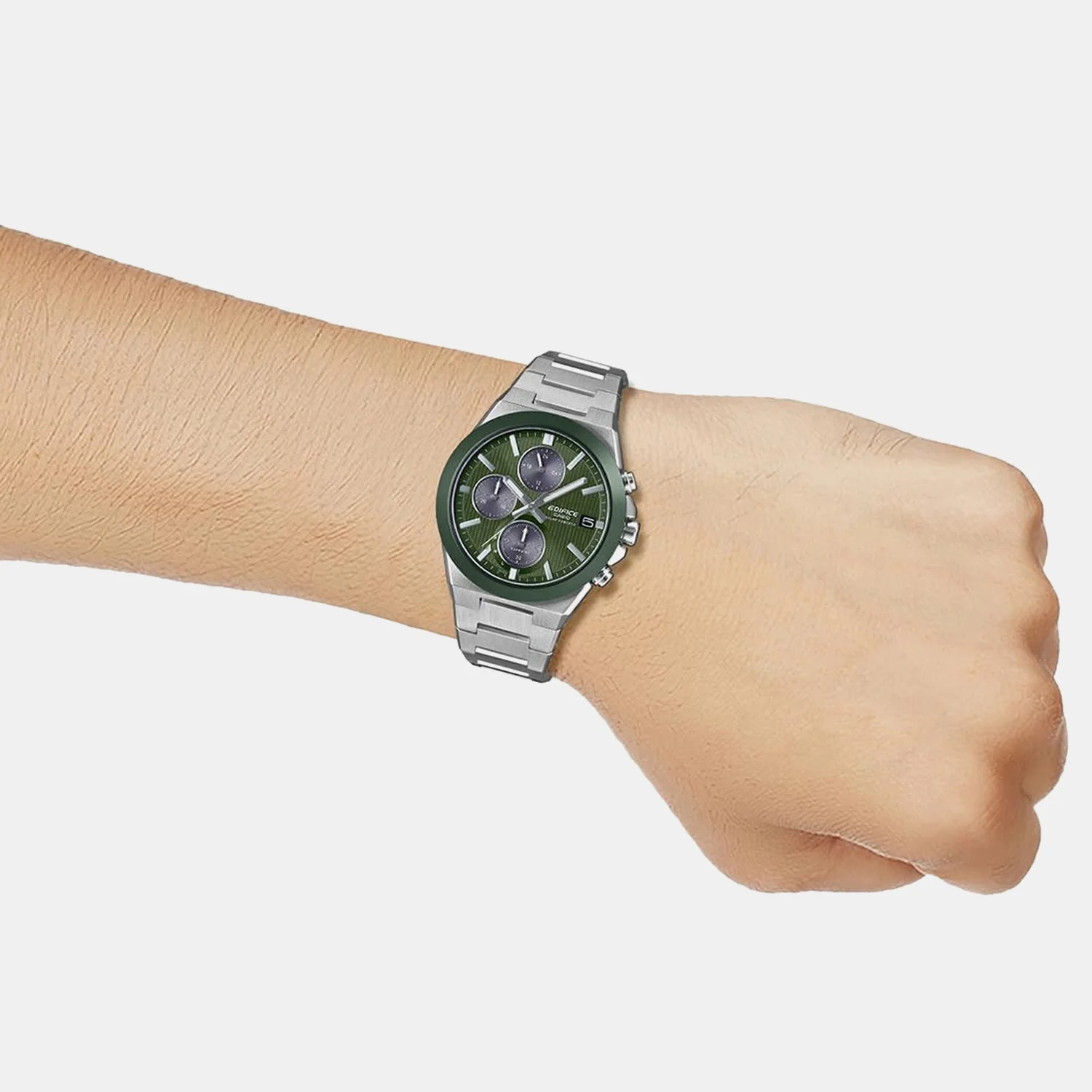 Edifice Men Quartz Green Dial Analog Stainless Steel Watch ED681 EFS-S650D-3ADF - Image 3