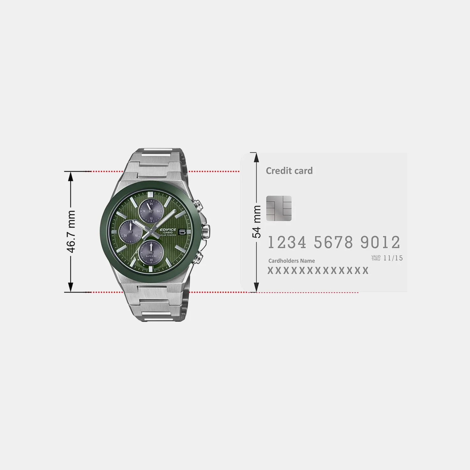 Edifice Men Quartz Green Dial Analog Stainless Steel Watch ED681 EFS-S650D-3ADF - Image 6