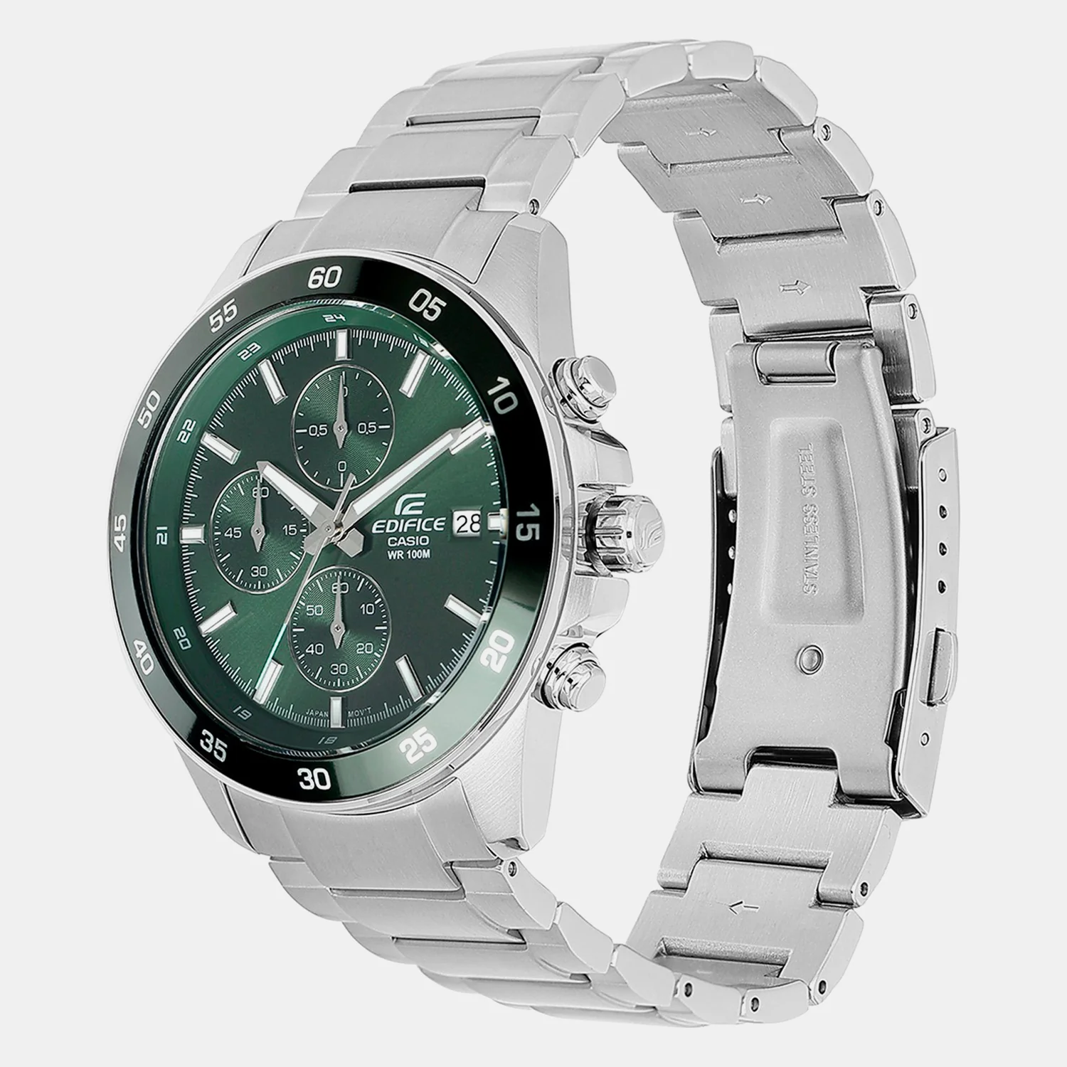 Edifice Men Quartz Green Dial Analog Stainless Steel Watch EFR-526D-3AVUDF ED614 - Image 5