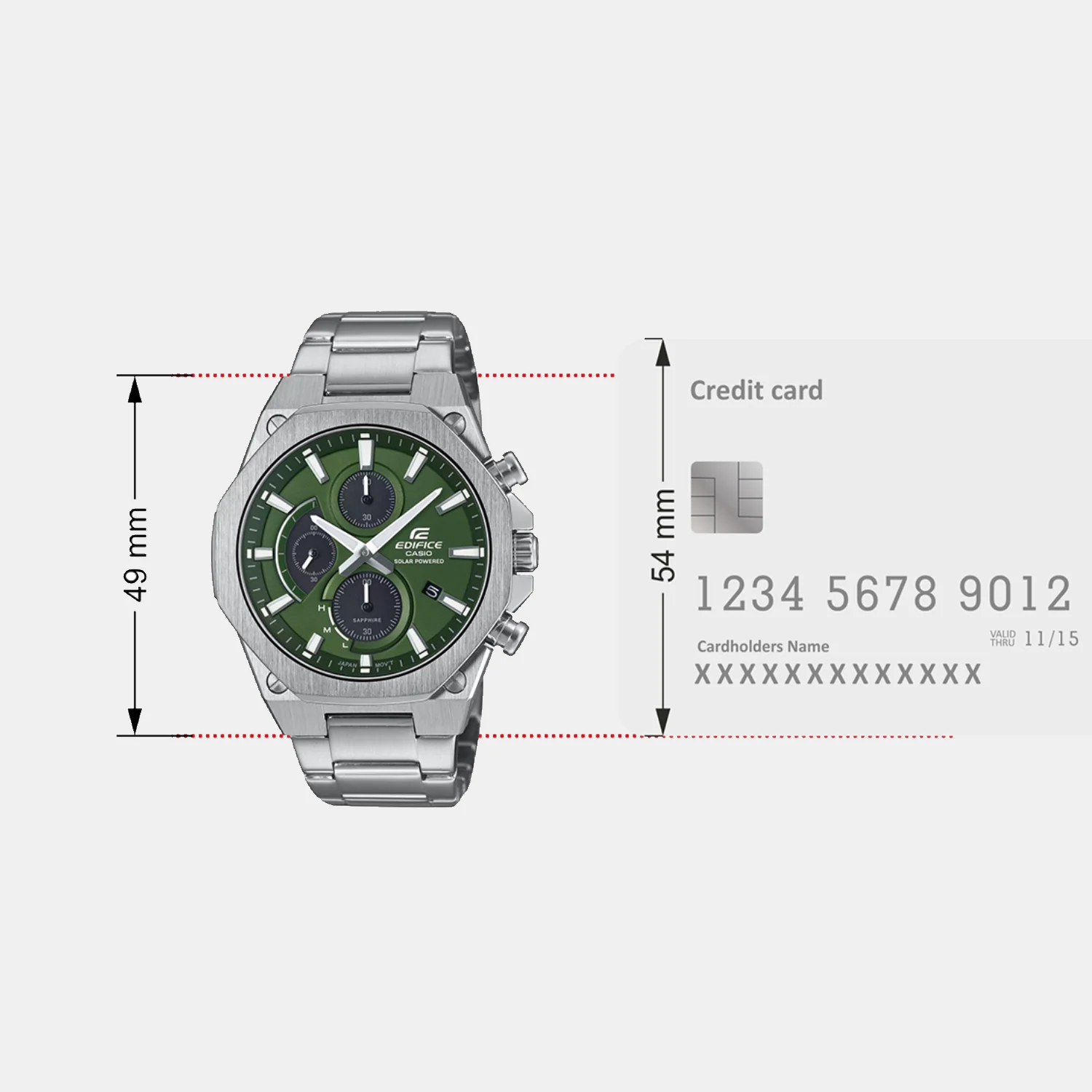 Edifice Men Quartz Green Dial Chronograph Stainless Steel Watch ED643 - Image 7