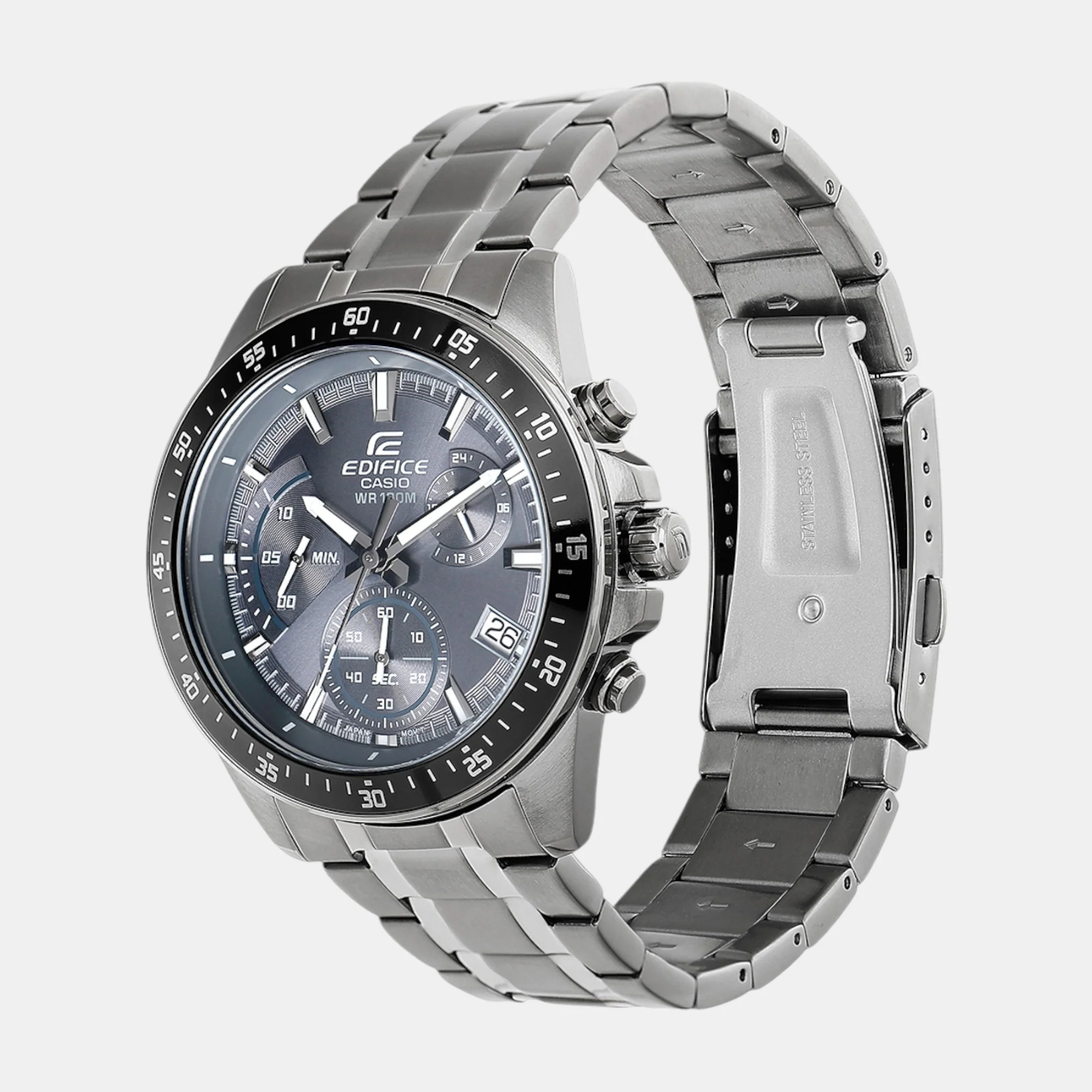 Edifice Men Quartz Grey Dial Chronograph Stainless Steel Watch ED622 - Image 3