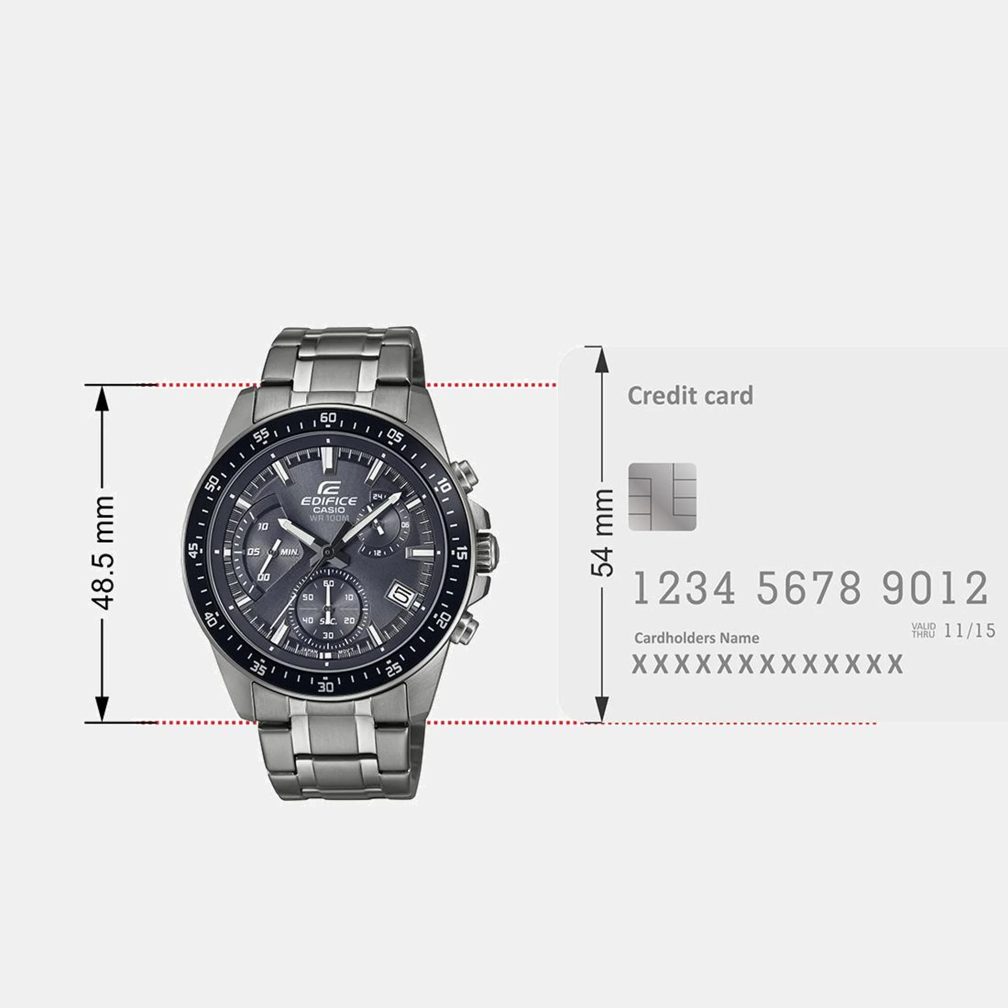 Edifice Men Quartz Grey Dial Chronograph Stainless Steel Watch ED622 - Image 9