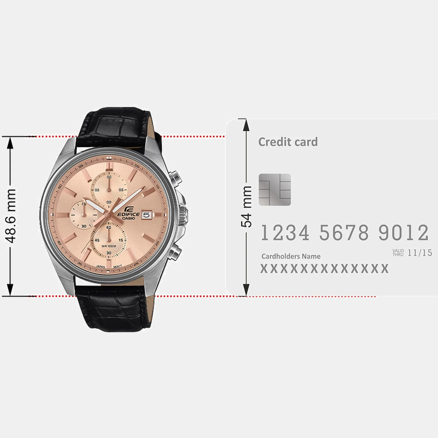 Edifice Men Quartz Peach Dial Analog Stainless Steel Watch ED664 - Image 8