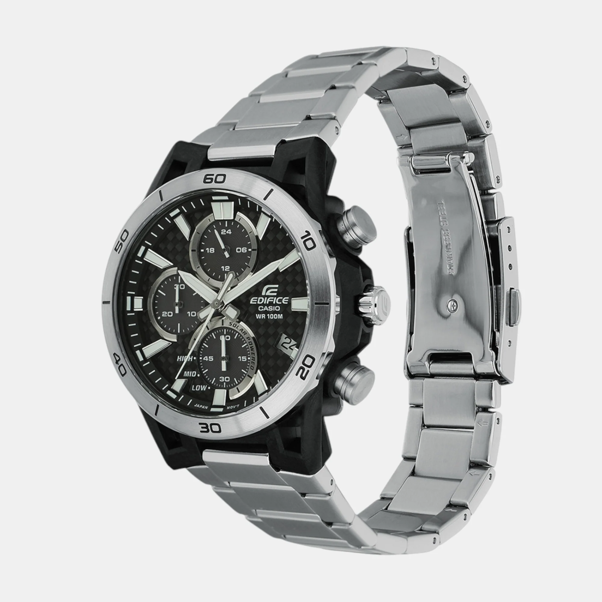 Edifice Men Quartz Silver Dial Chronograph Stainless Steel Watch ED628 - Image 6