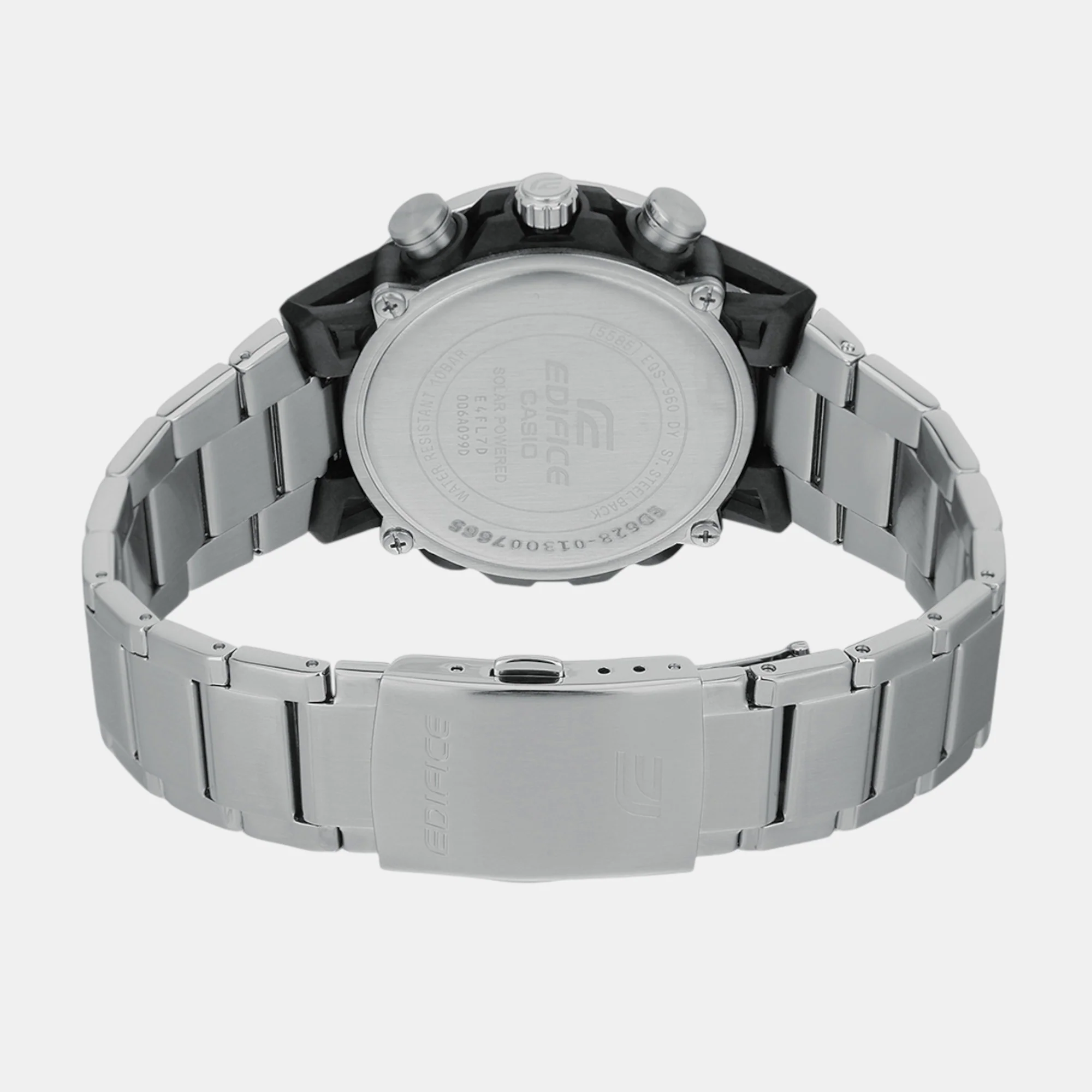 Edifice Men Quartz Silver Dial Chronograph Stainless Steel Watch ED628 - Image 7