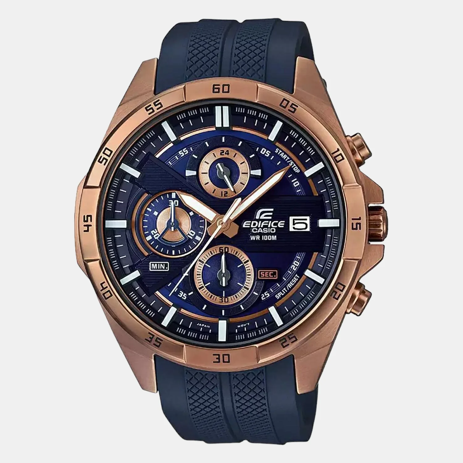 Edifice Men Quartz Two Tone Dial Chronograph Resin Watch EX386 - Image 2