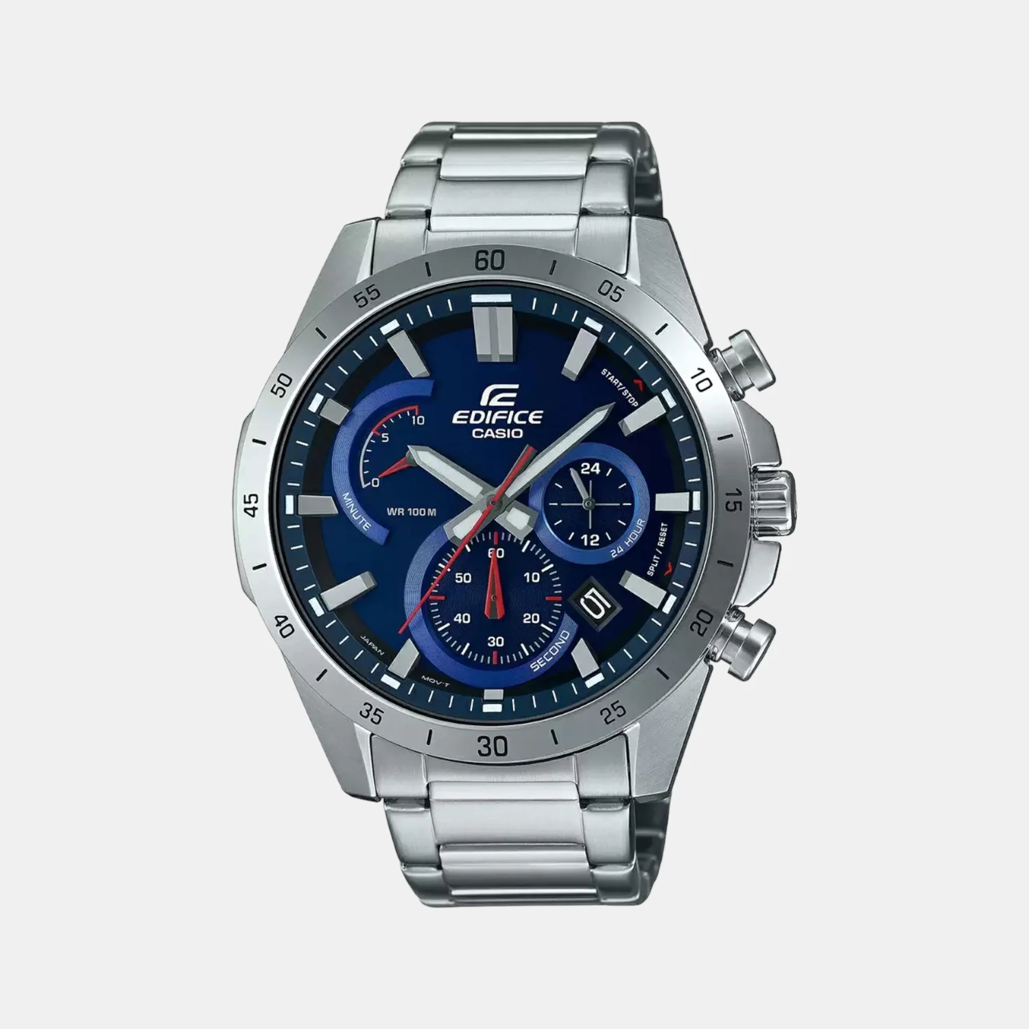 Edifice Men Quartz Two Tone Dial Chronograph Stainless Steel Watch EX541