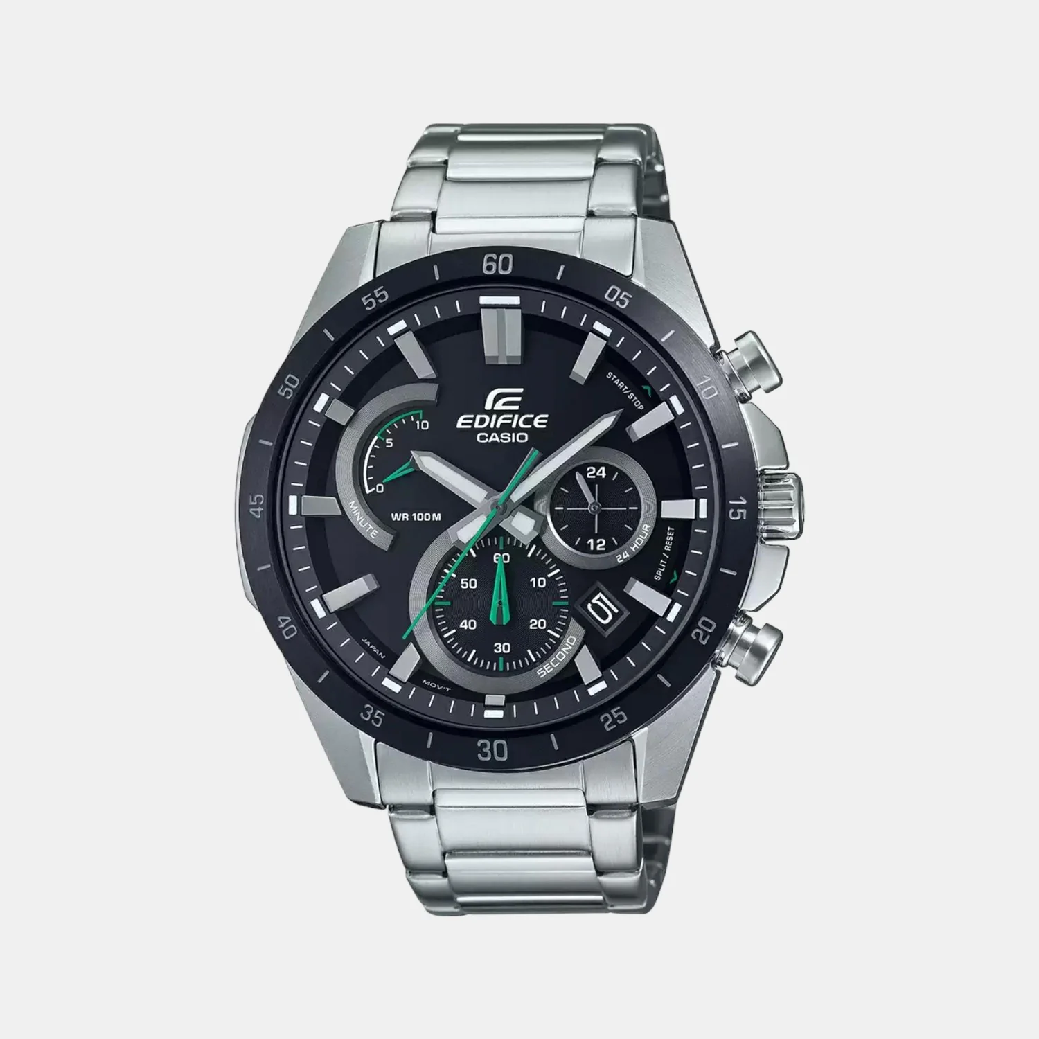 Edifice Men Quartz Two Tone Dial Chronograph Stainless Steel Watch EX542