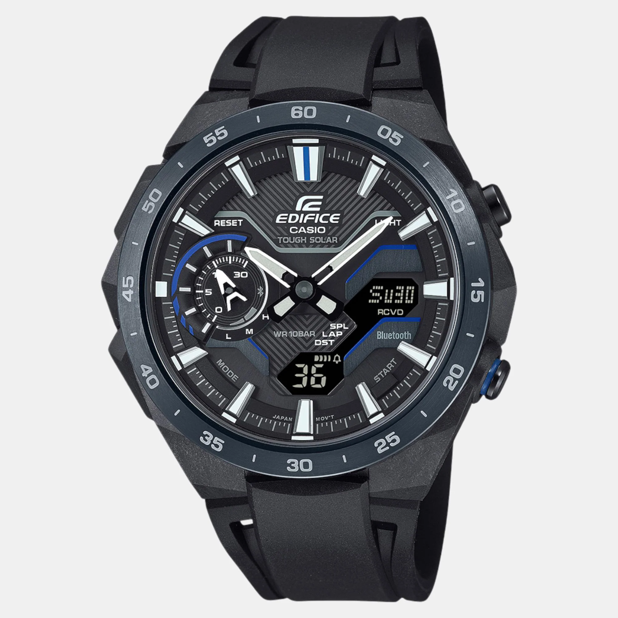 Edifice Men Solar Black Dial Analog-Digital Resin Watch ED611 - Image 2