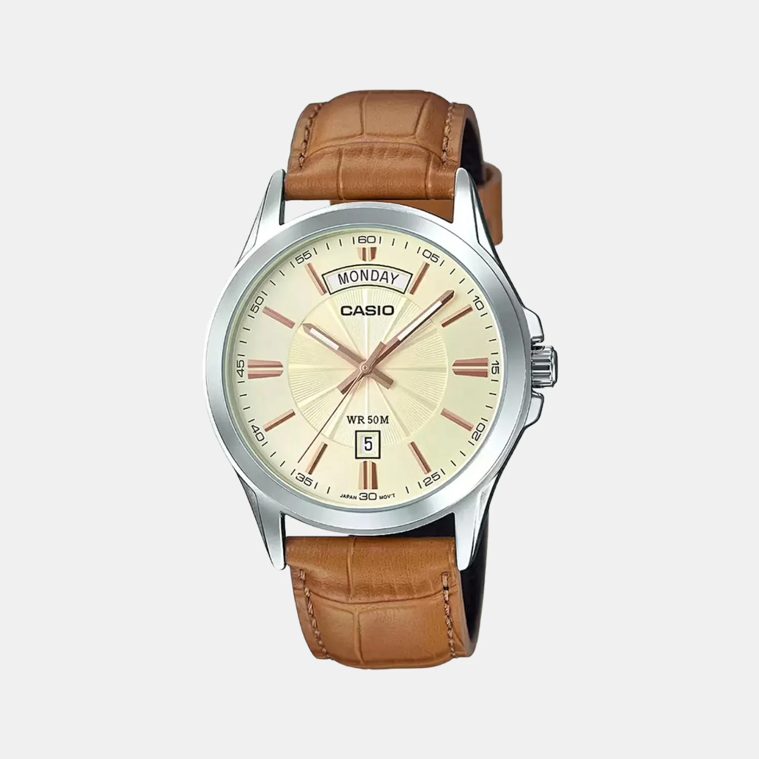 Enticer Men Quartz Beige Dial Analog Leather Watch A1133