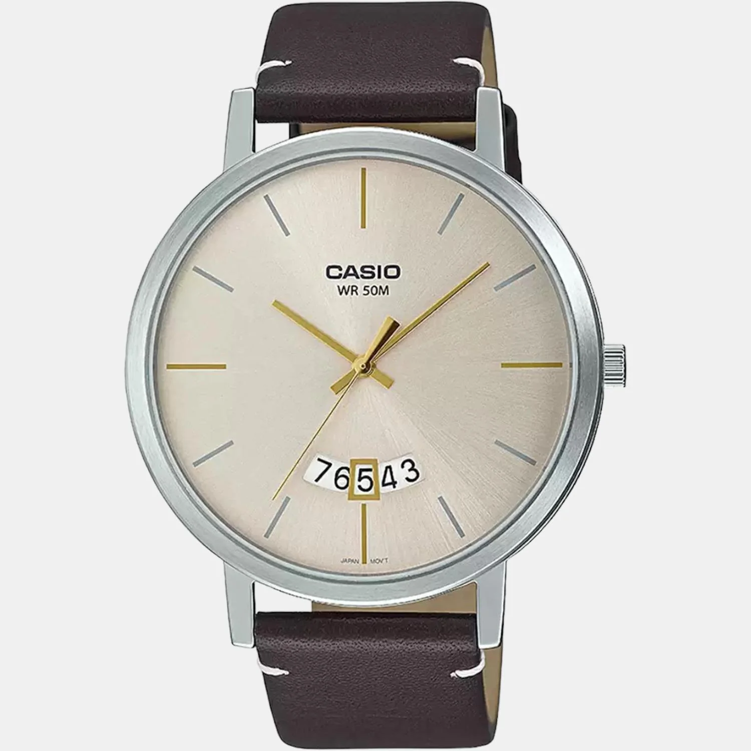 Enticer Men Quartz Beige Dial Analog Leather Watch A1871 - Image 2