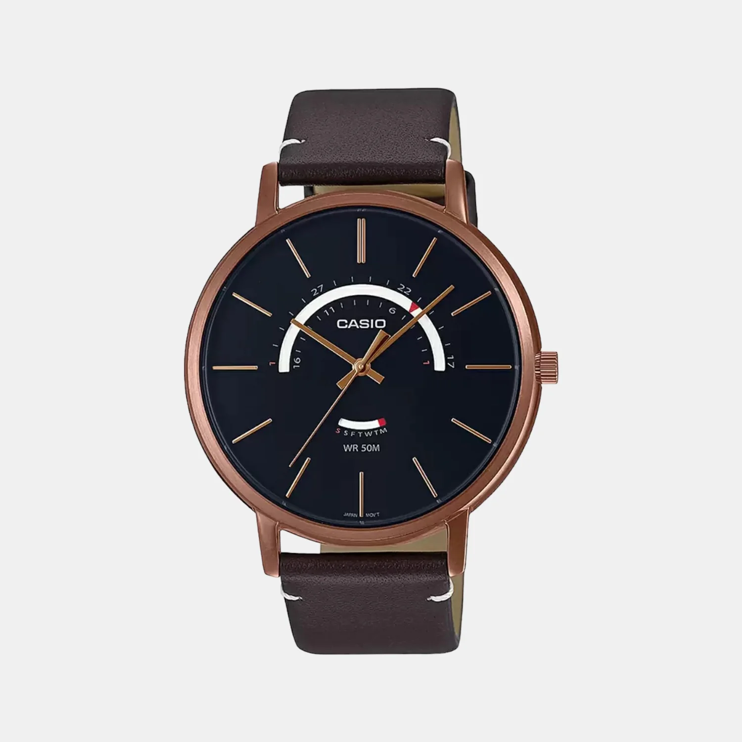 Enticer Men Quartz Black Dial Analog Leather Watch A1883