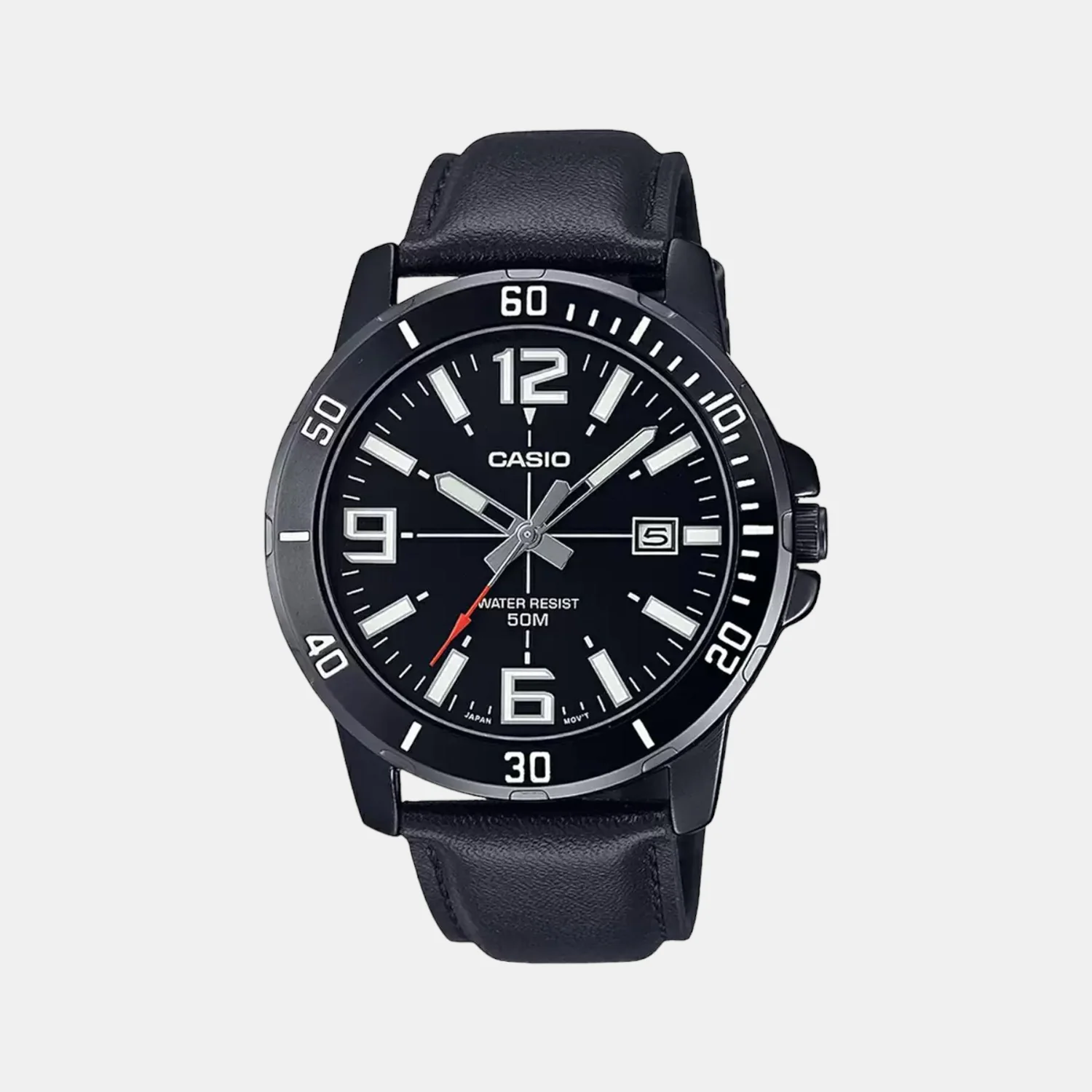 Enticer Men Quartz Black Dial Analog Leather Watch A1981