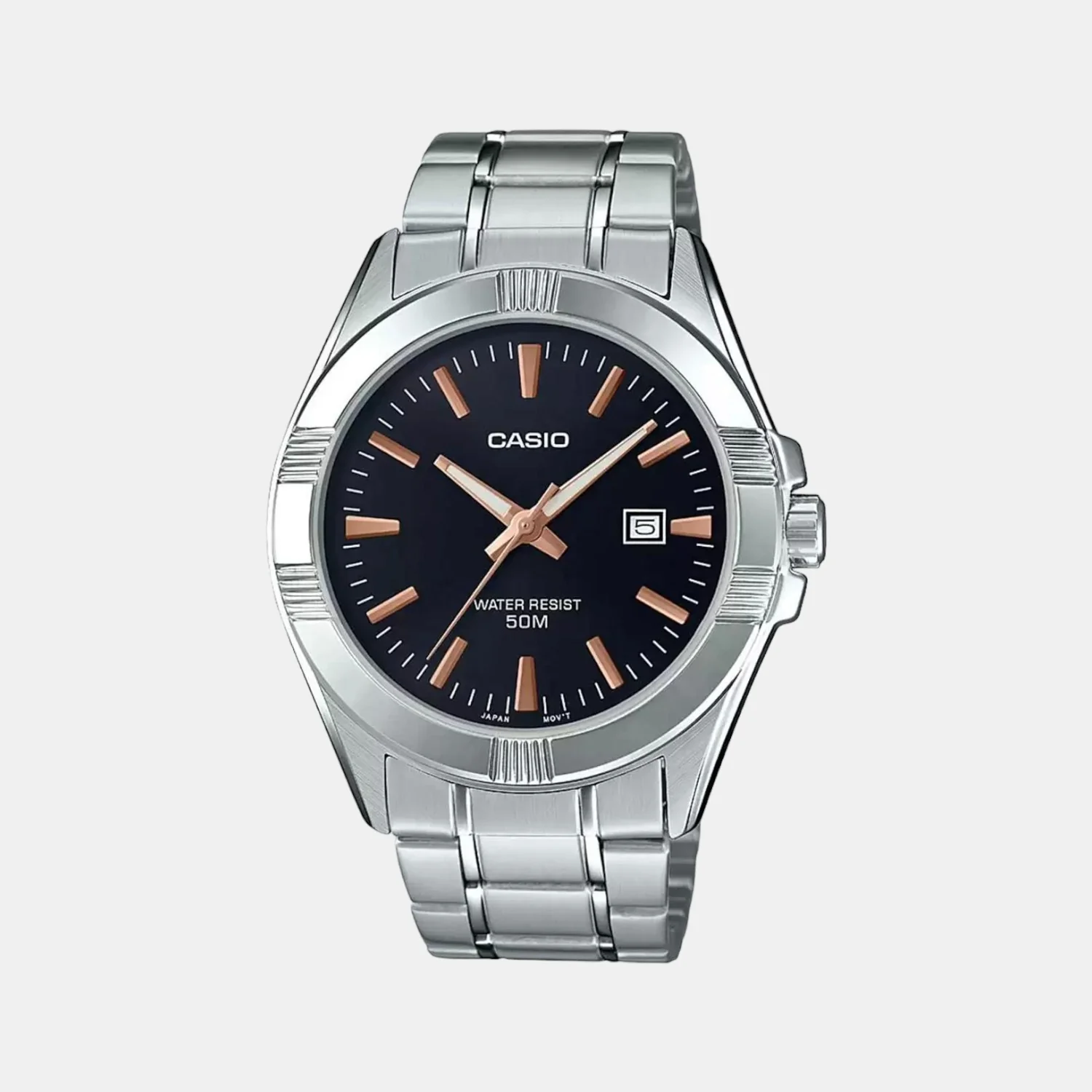 Enticer Men Quartz Black Dial Analog Stainless Steel Watch A1512