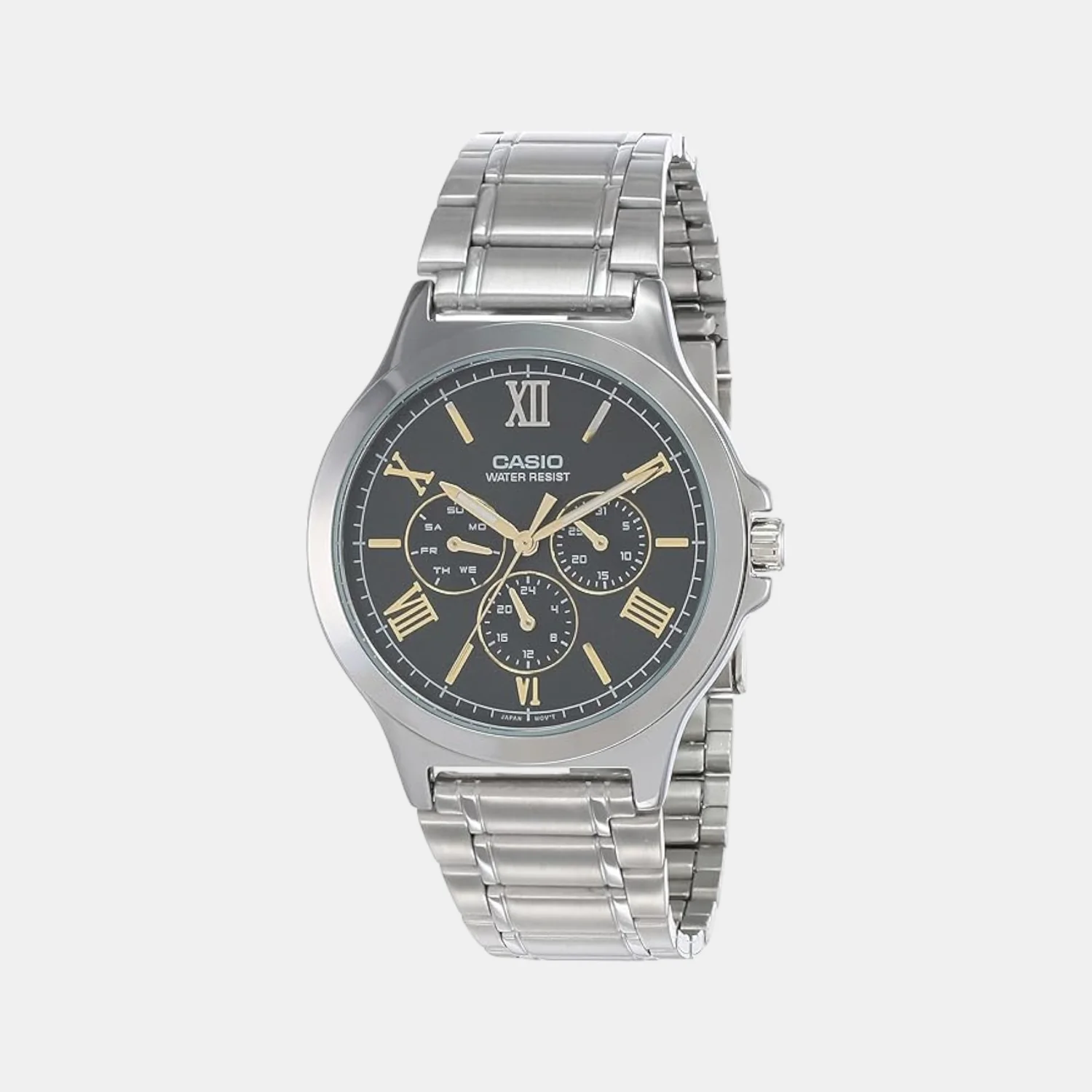 Enticer Men Quartz Black Dial Multi-Function Stainless Steel Watch A1683 - Image 3
