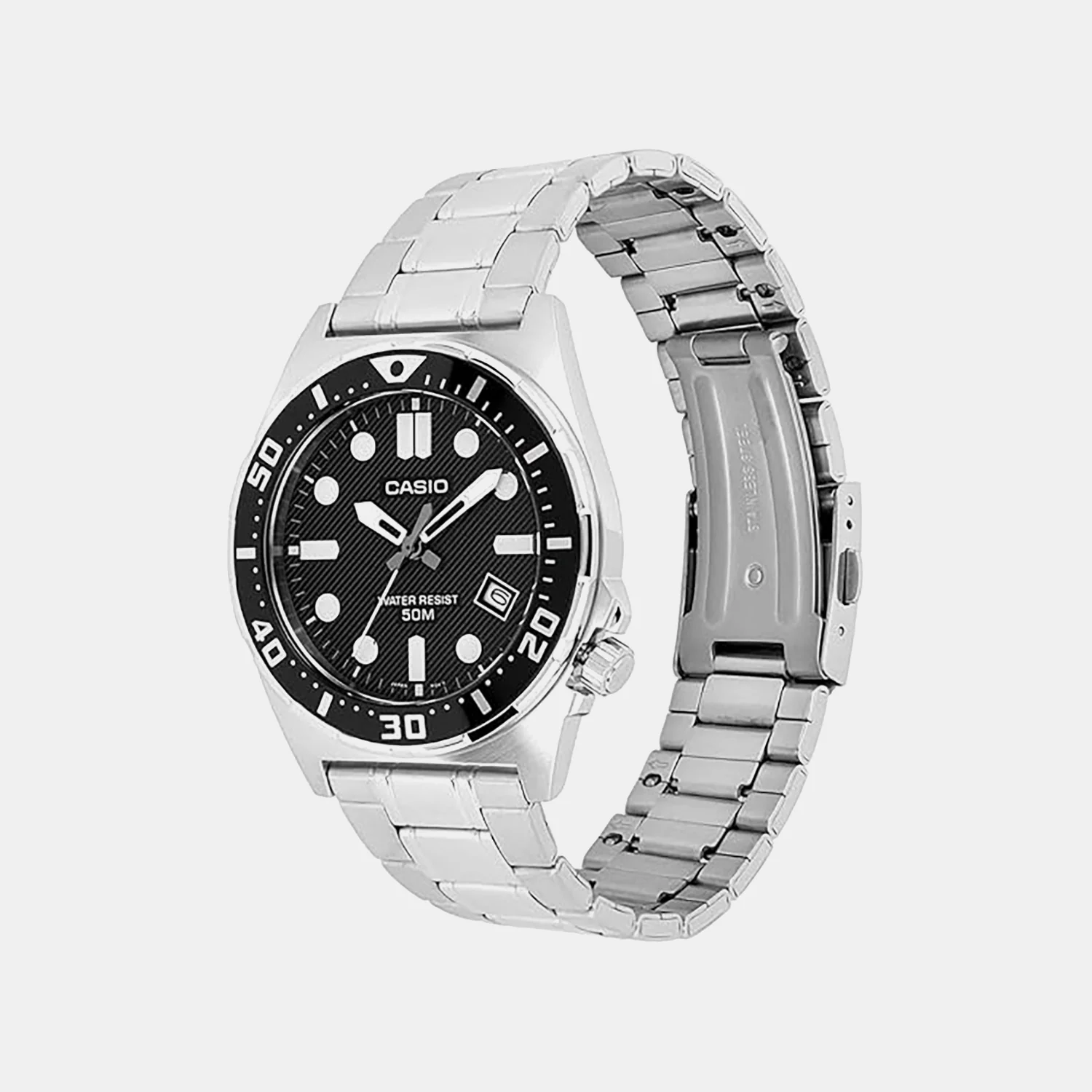 Enticer Men Quartz Black Dial Analog Stainless Steel Watch A2376 - Image 2