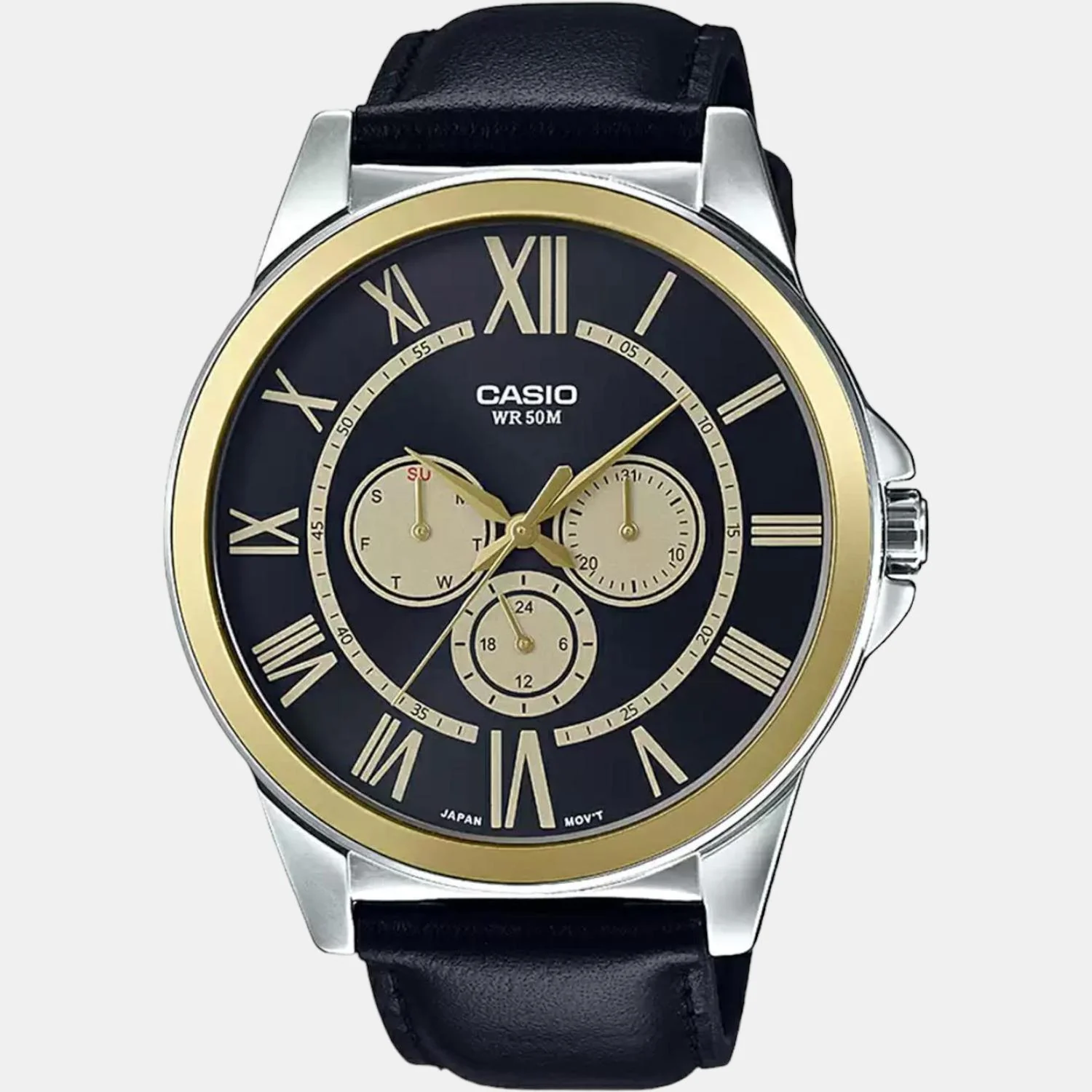 Enticer Men Quartz Black Dial Chronograph Leather Watch A1526 - Image 2