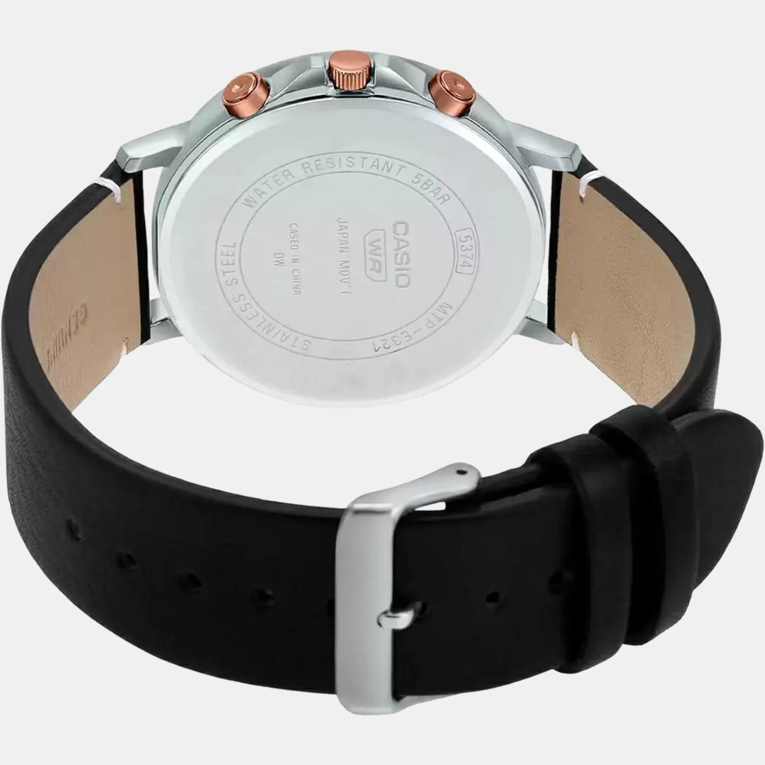Enticer Men Quartz Black Dial Chronograph Leather Watch A1847 - Image 5
