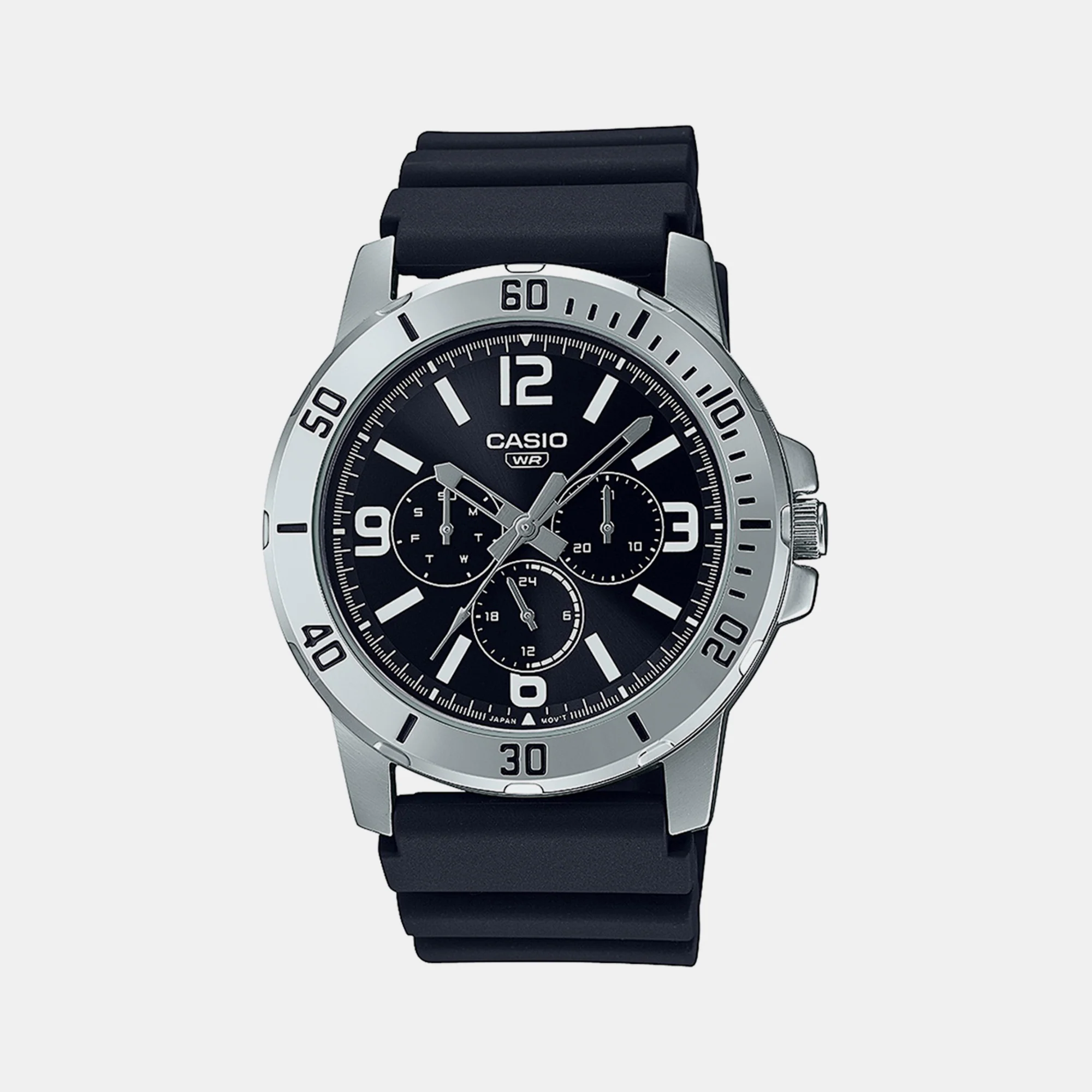 Enticer Men Quartz Black Dial Chronograph Resin Watch A2143