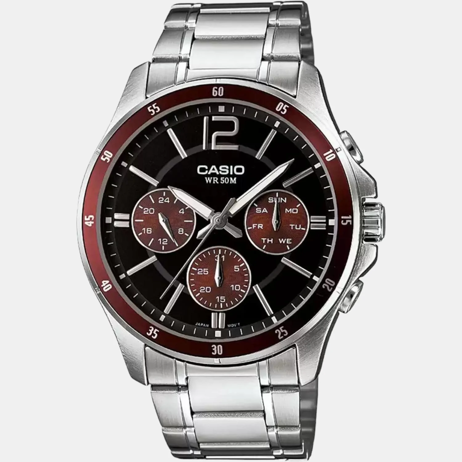 Enticer Men Quartz Black Dial Chronograph Stainless Steel Watch A1647 - Image 2