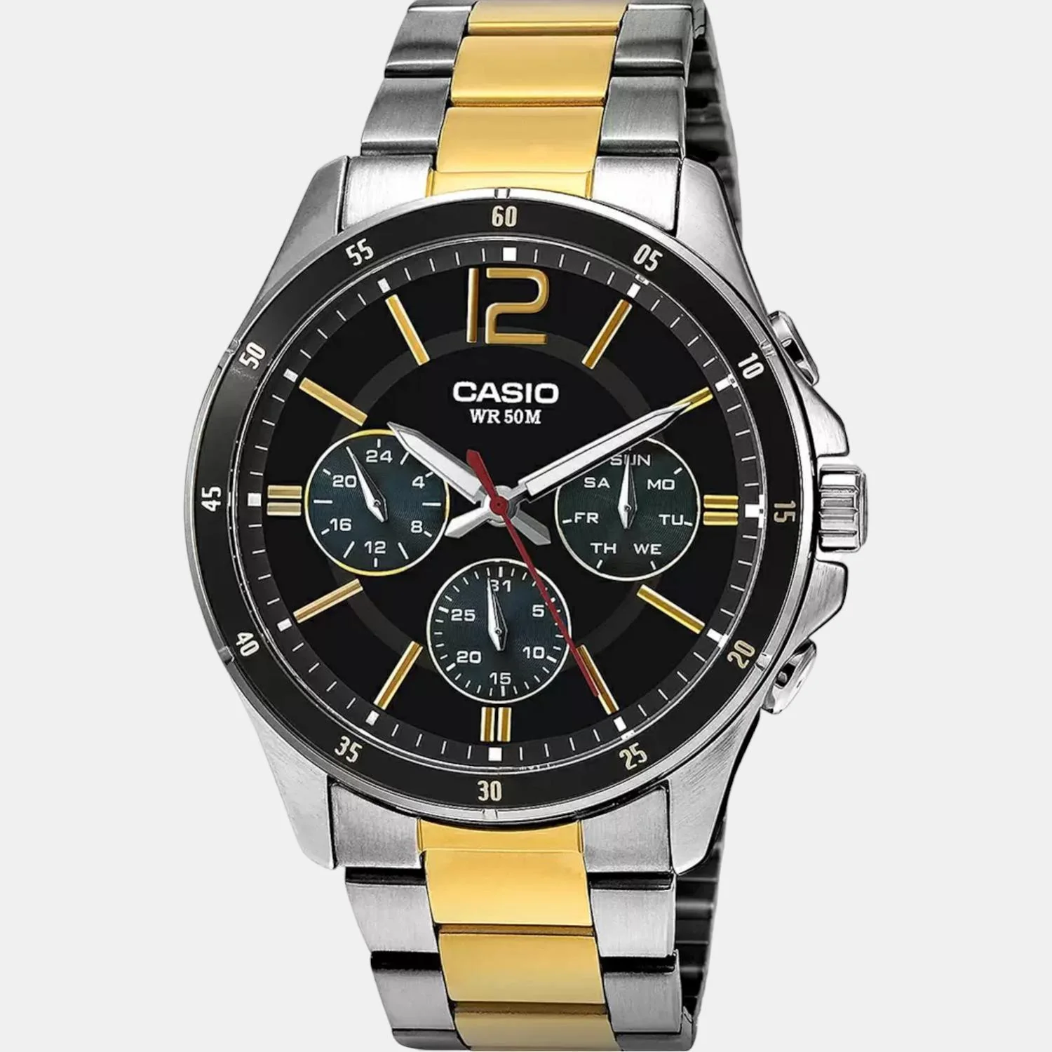 Enticer Men Quartz Black Dial Chronograph Stainless Steel Watch A1652 - Image 2