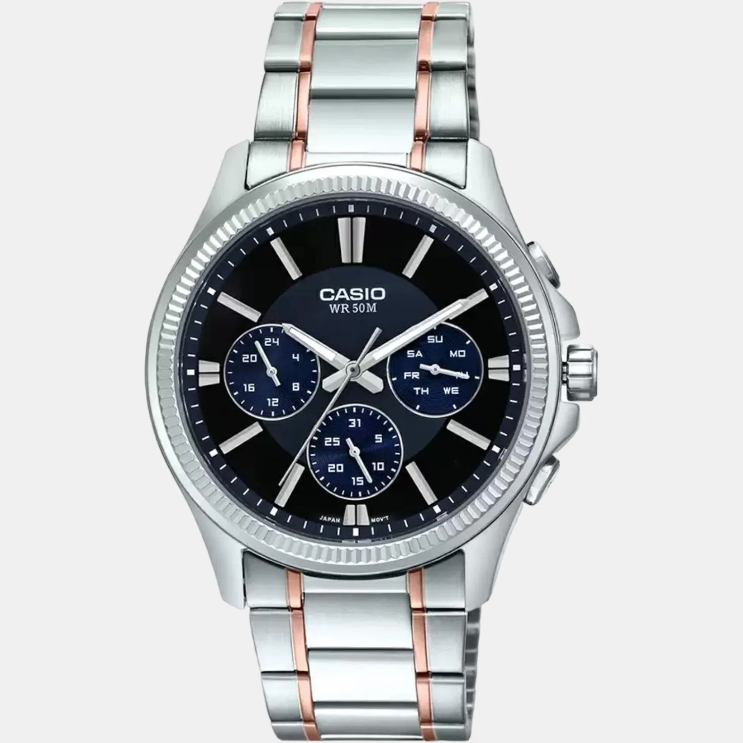Enticer Men Quartz Black Dial Chronograph Stainless Steel Watch A1658 - Image 2