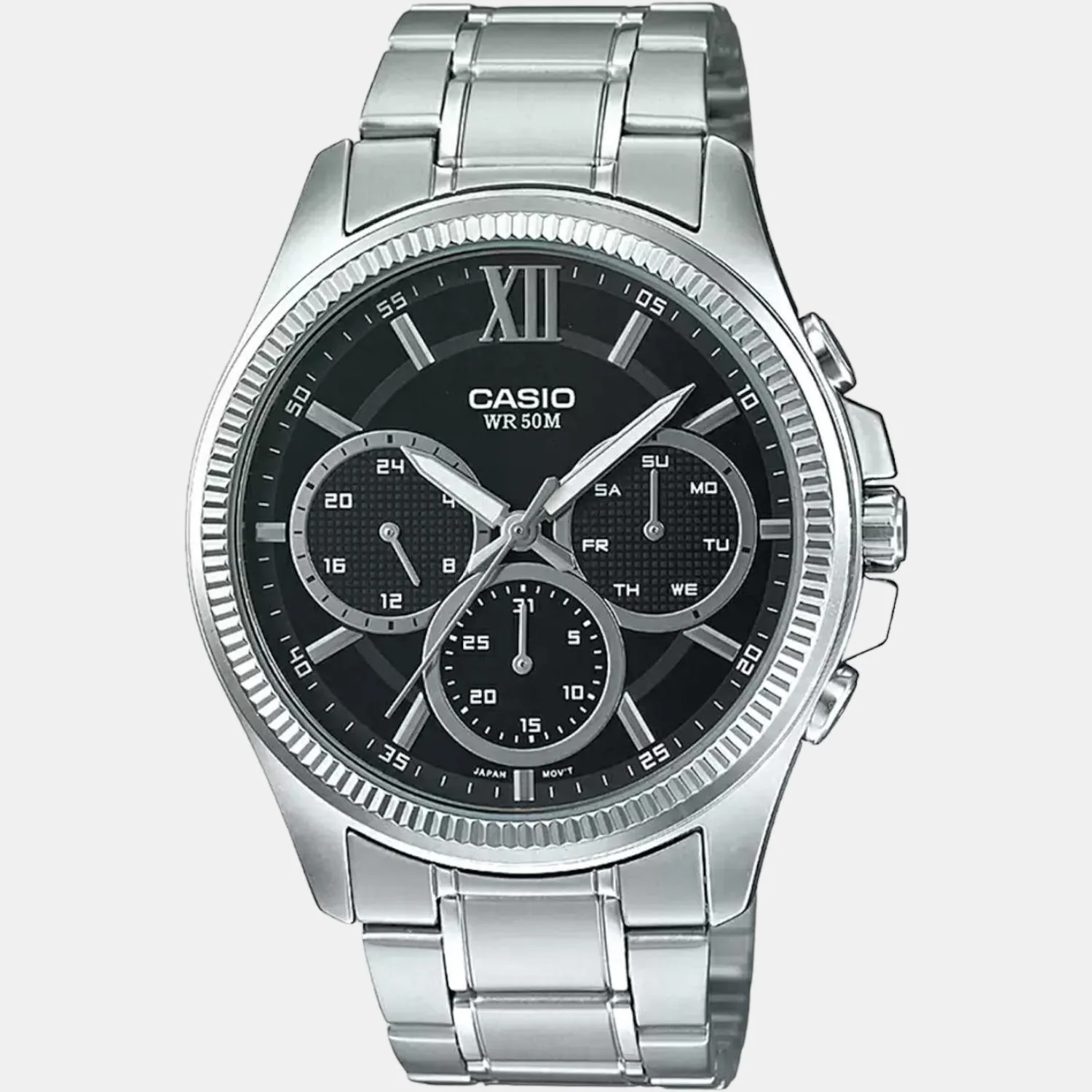Enticer Men Quartz Black Dial Chronograph Stainless Steel Watch A1772 - Image 2