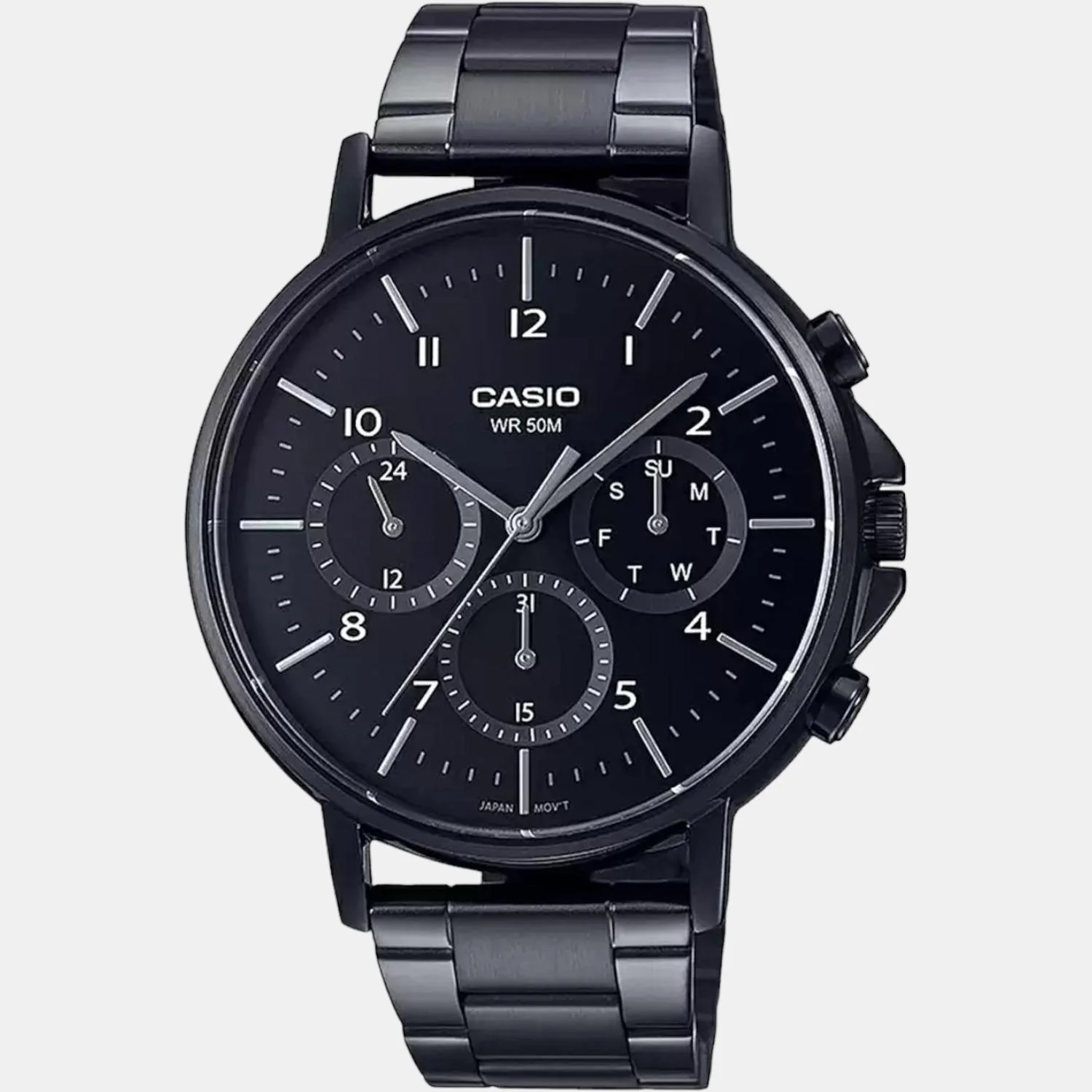 Enticer Men Quartz Black Dial Chronograph Stainless Steel Watch A1846 - Image 2