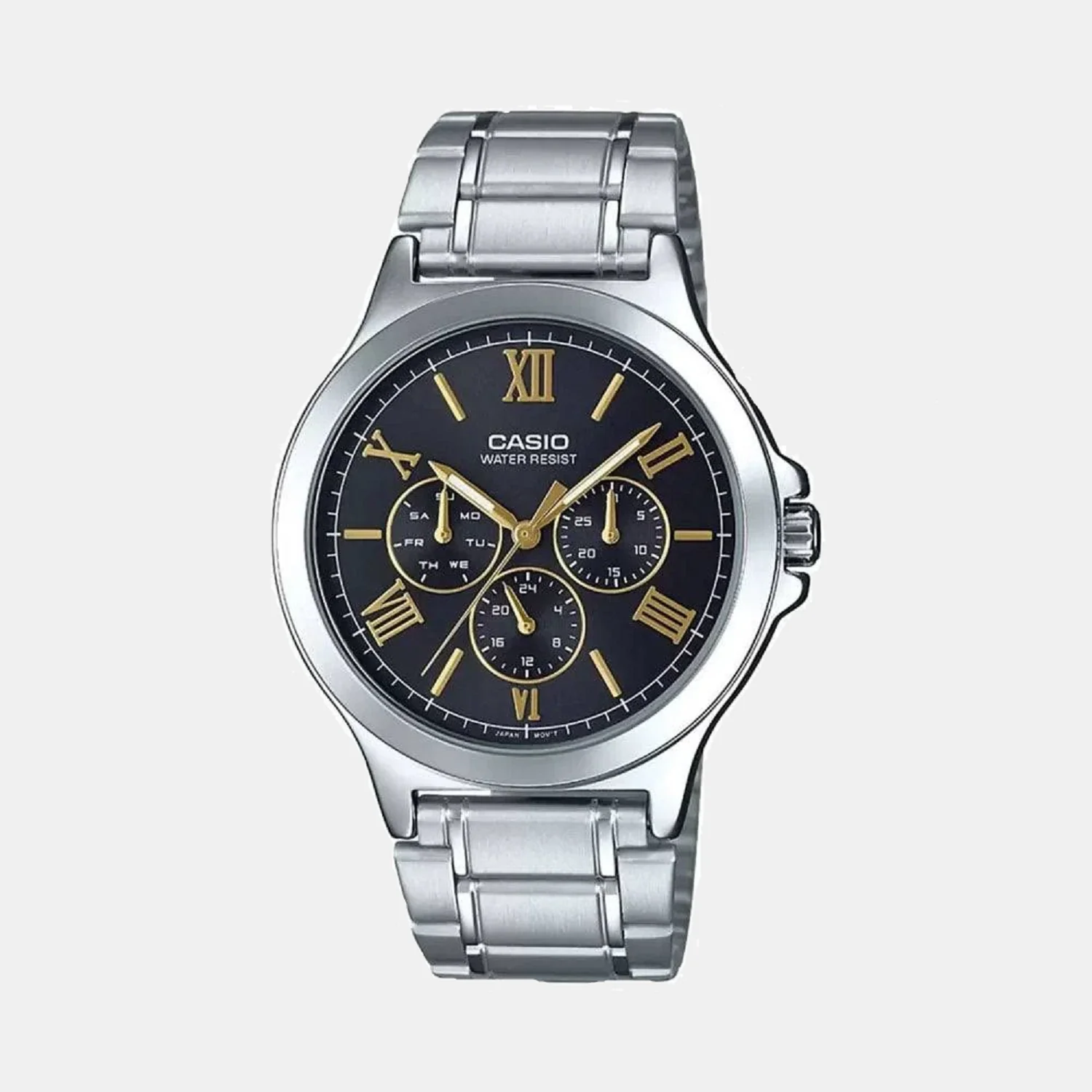 Enticer Men Quartz Black Dial Chronograph Stainless Steel Watch A1893