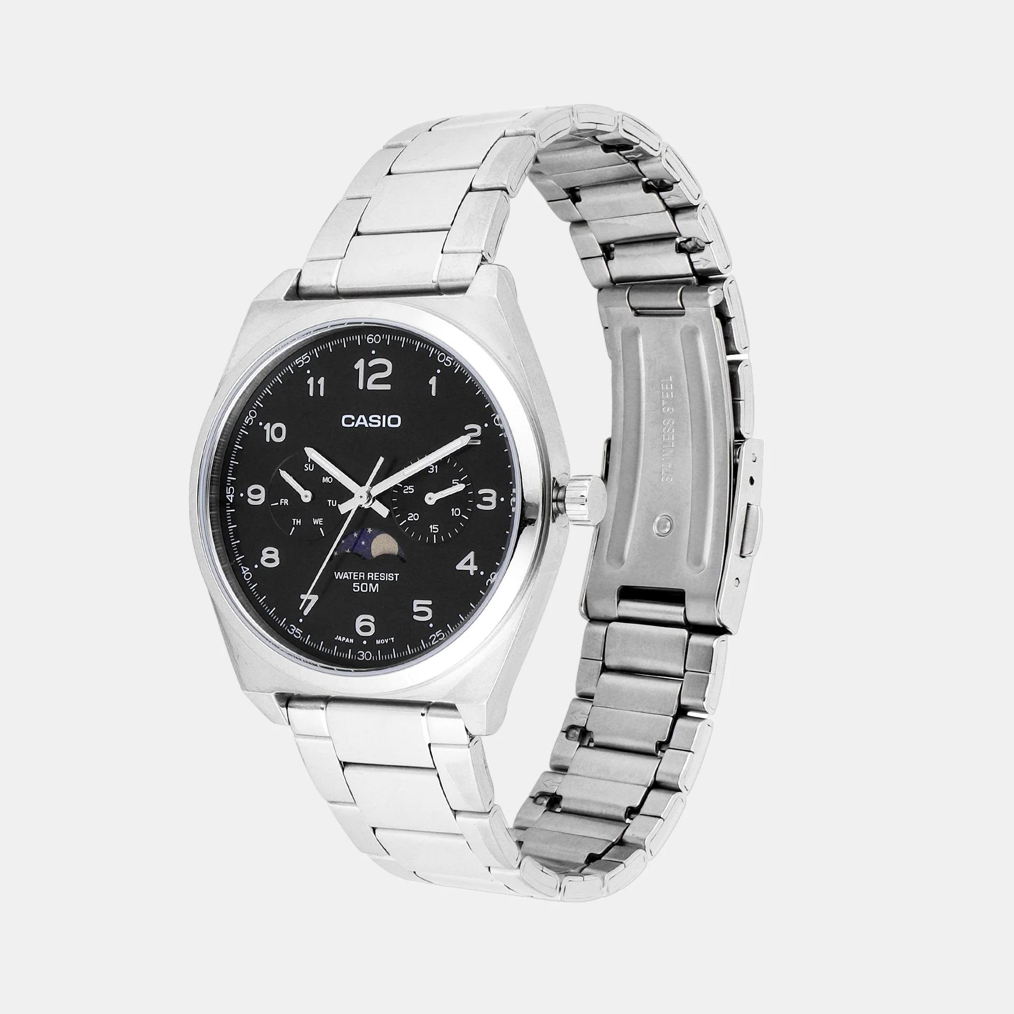 Enticer Men Quartz Black Dial Multi-Function Stainless Steel Watch A2172 - Image 4