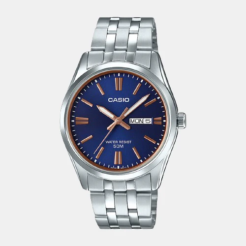 Enticer Men Quartz Blue Dial Analog Stainless Steel Watch A1516