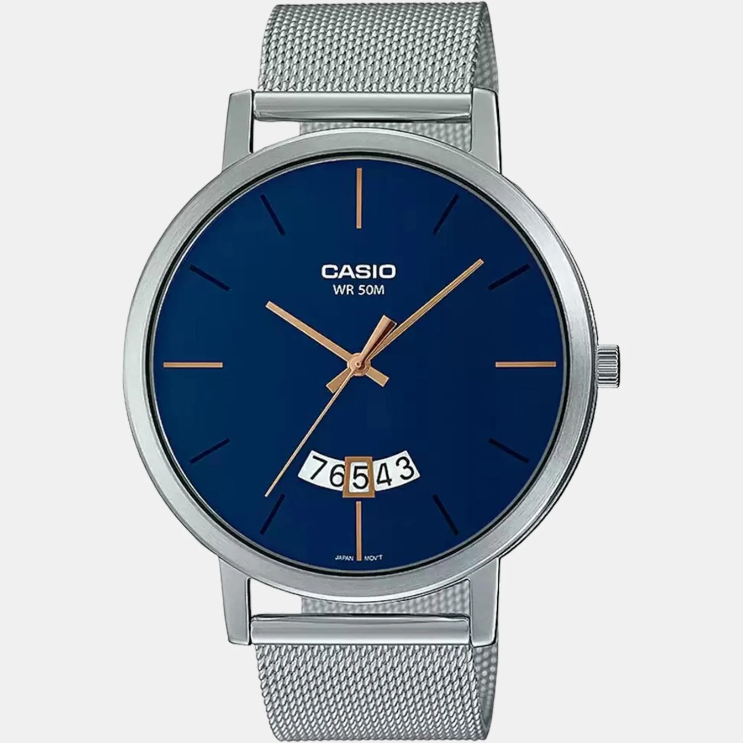 Enticer Men Quartz Blue Dial Analog Mesh Watch A1872 - Image 2