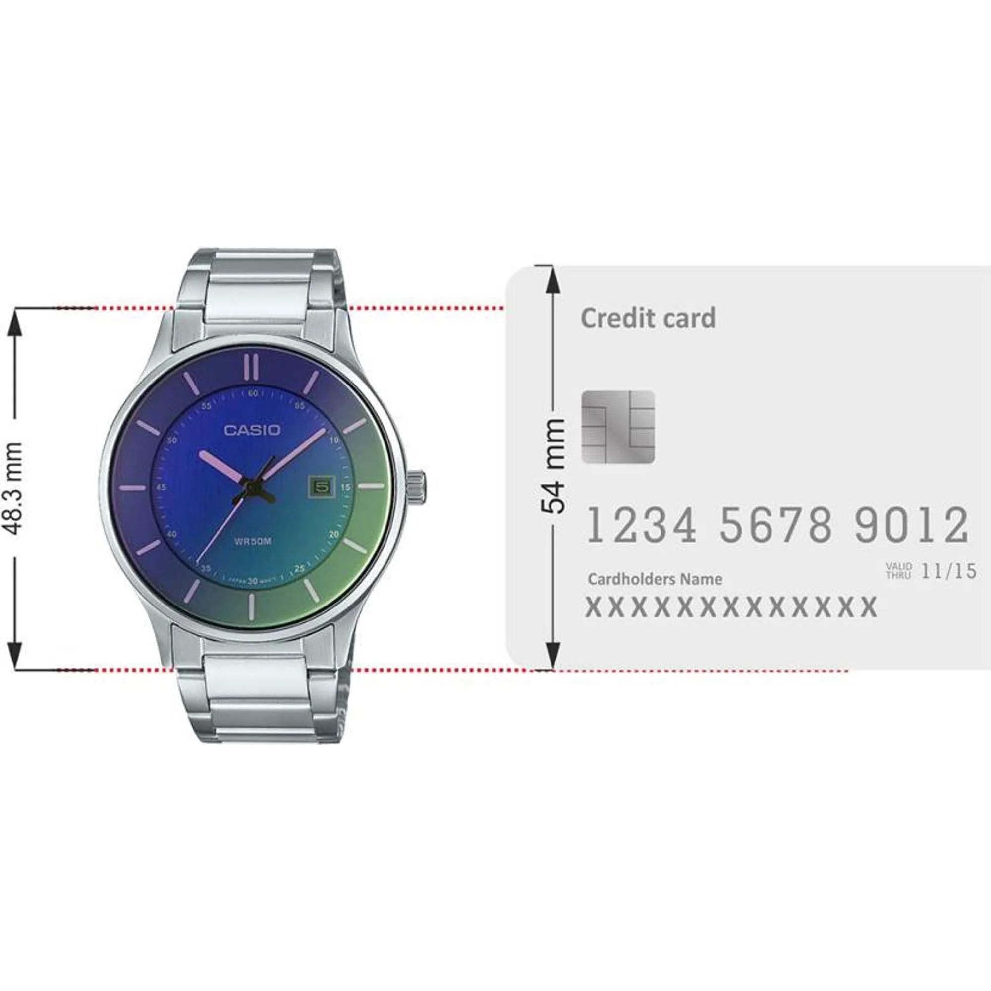 Enticer Men Quartz Blue Dial Analog Stainless Steel Watch A2110 - Image 5